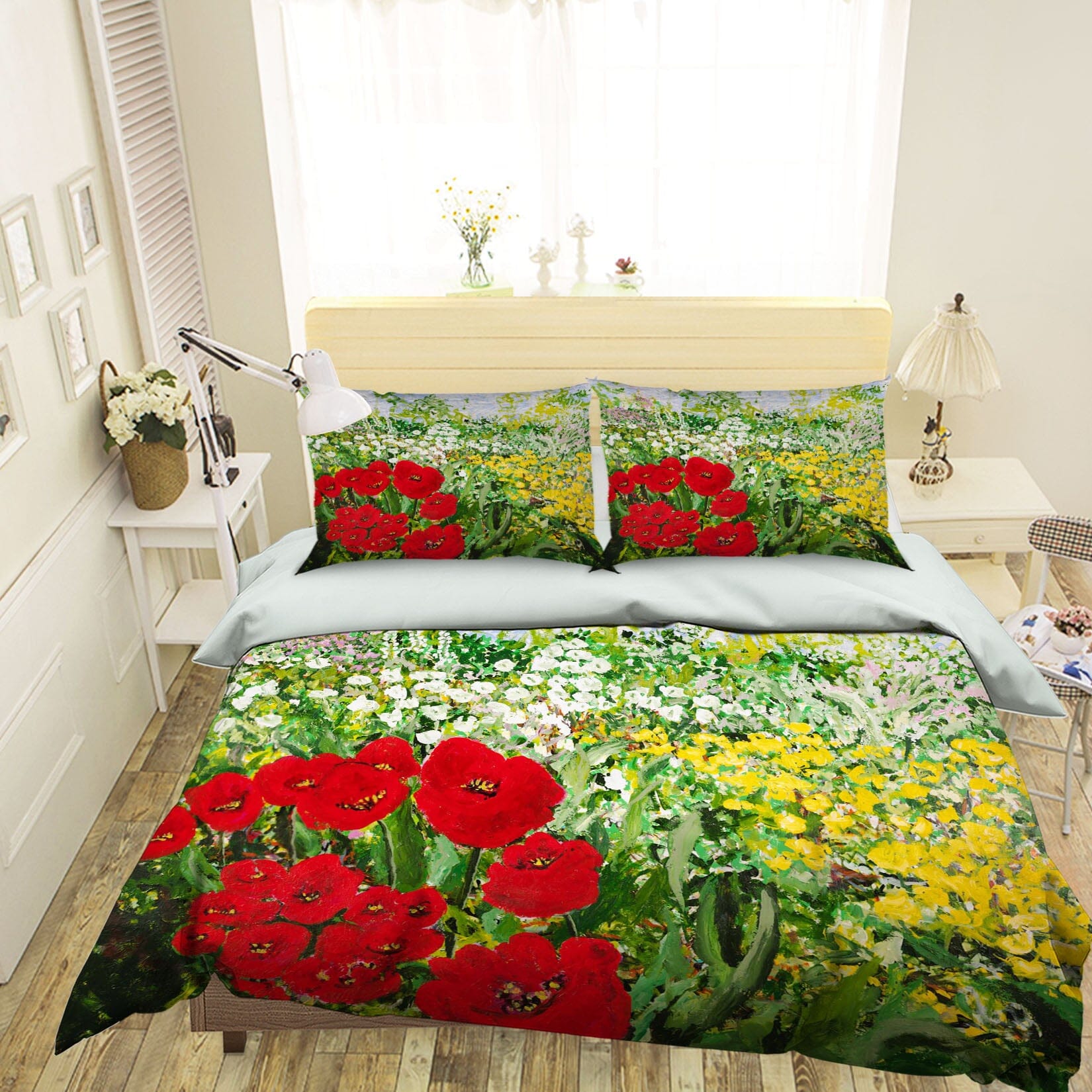 3D Red Flower Blossom 1176 Allan P. Friedlander Bedding Bed Pillowcases Quilt Quiet Covers AJ Creativity Home