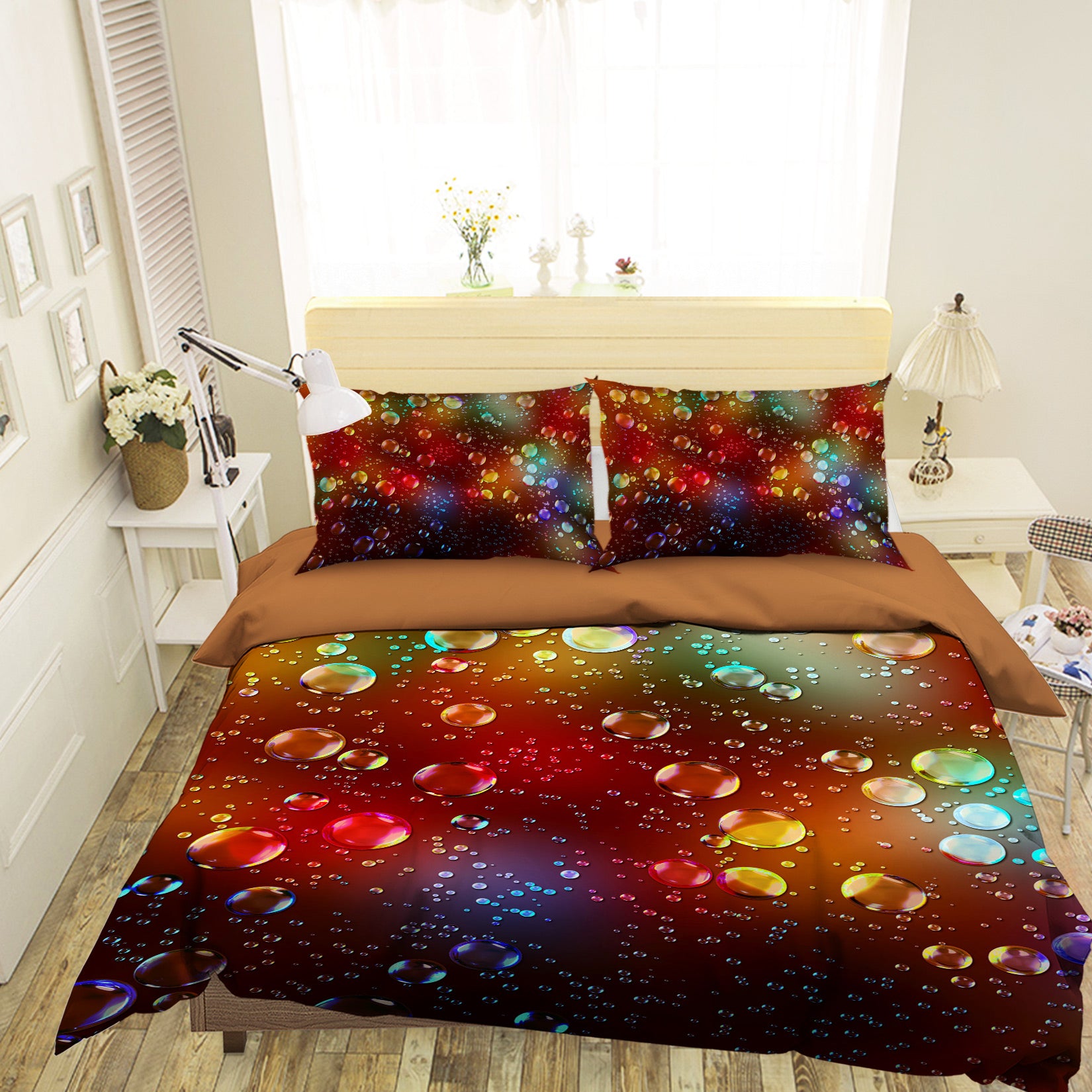 3D Colorful Bubbles 13156 Bed Pillowcases Quilt