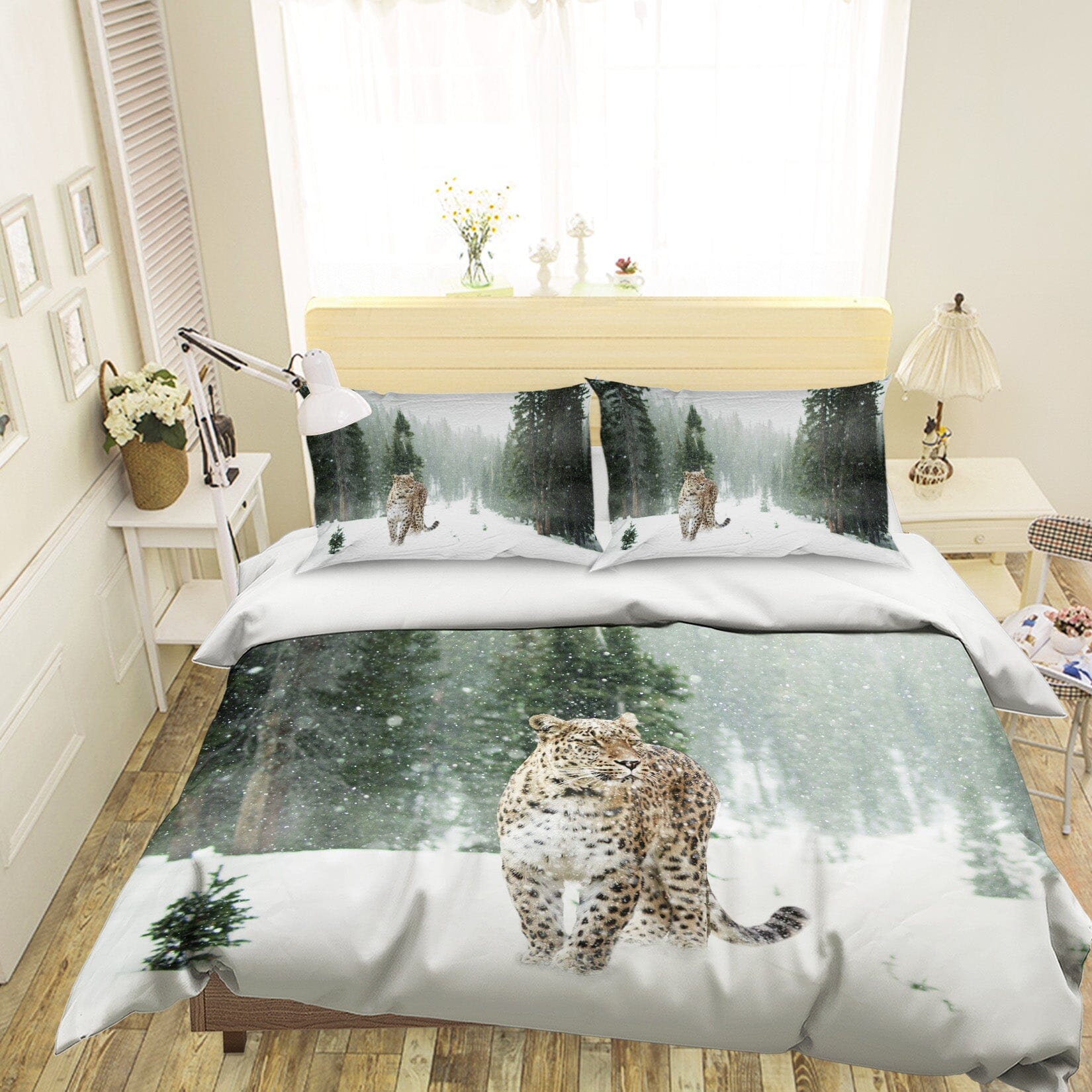 3D Forest Tiger 1935 Bed Pillowcases Quilt Quiet Covers AJ Creativity Home
