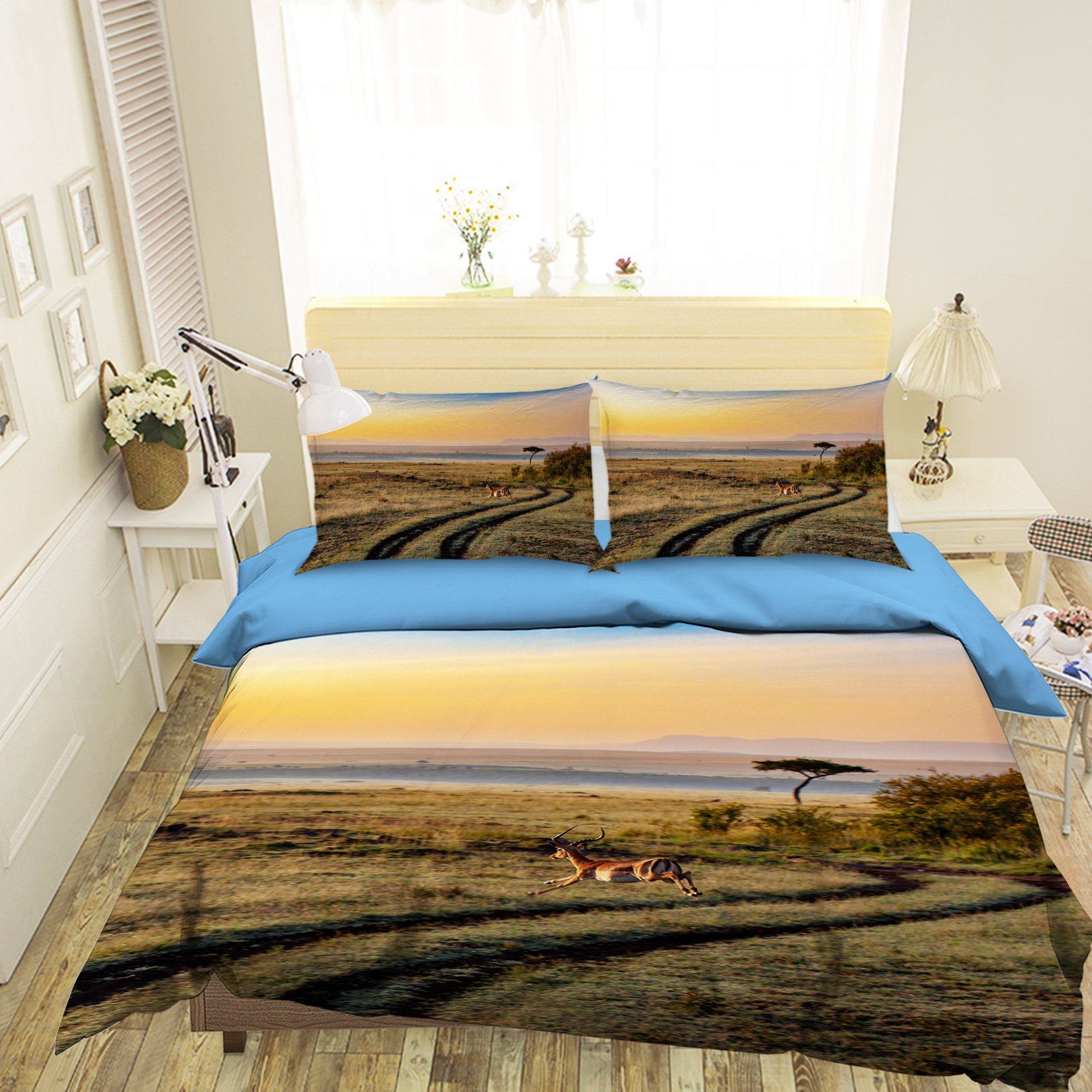 3D Prairie Antelope 1922 Bed Pillowcases Quilt Quiet Covers AJ Creativity Home