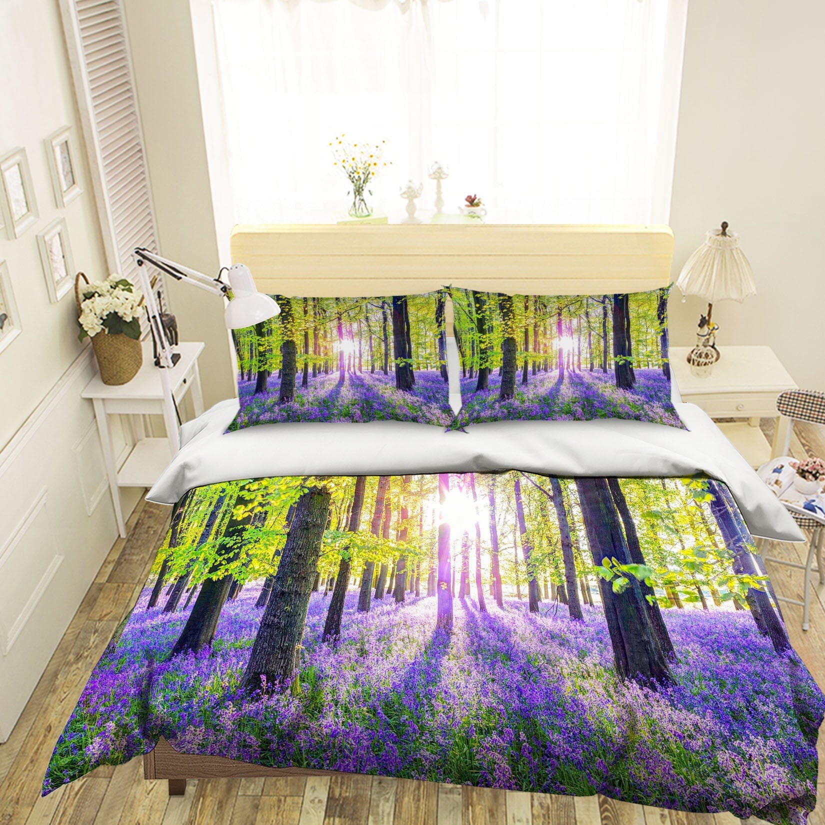 3D Purple Flower Sea 2017 Assaf Frank Bedding Bed Pillowcases Quilt Quiet Covers AJ Creativity Home