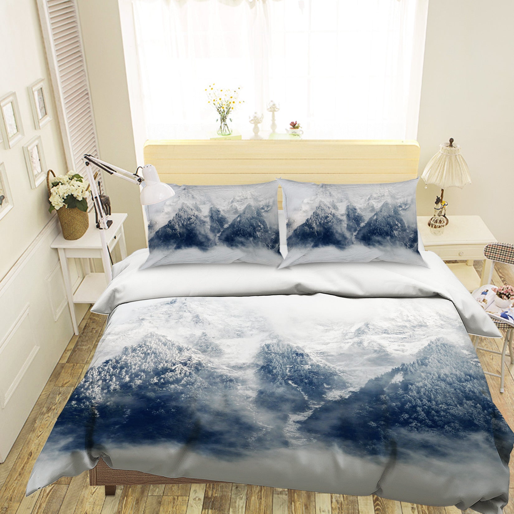 3D Mountain Sea 12048 Bed Pillowcases Quilt