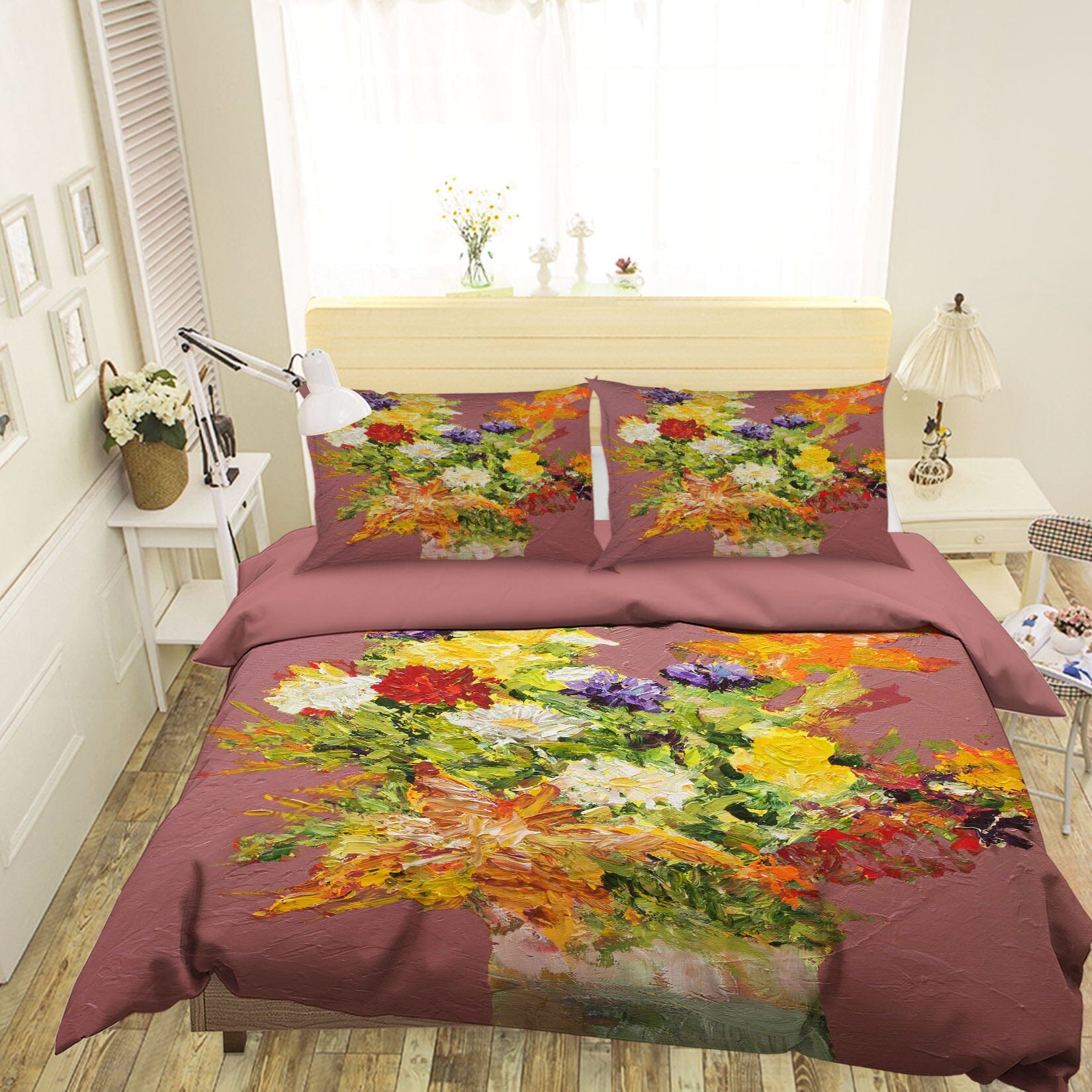 3D Vase Chrysanthemum 1088 Allan P. Friedlander Bedding Bed Pillowcases Quilt Quiet Covers AJ Creativity Home