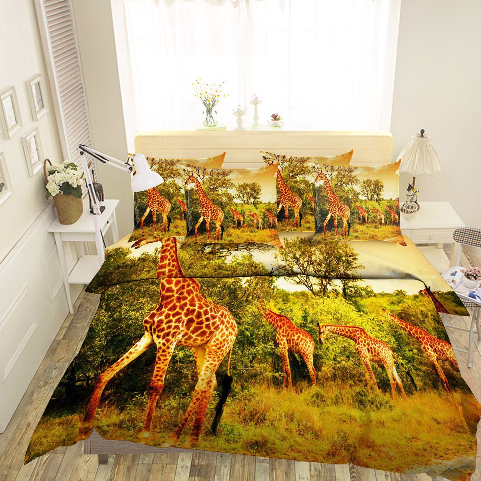 3D Tall Giraffes 89 Bed Pillowcases Quilt Wallpaper AJ Wallpaper
