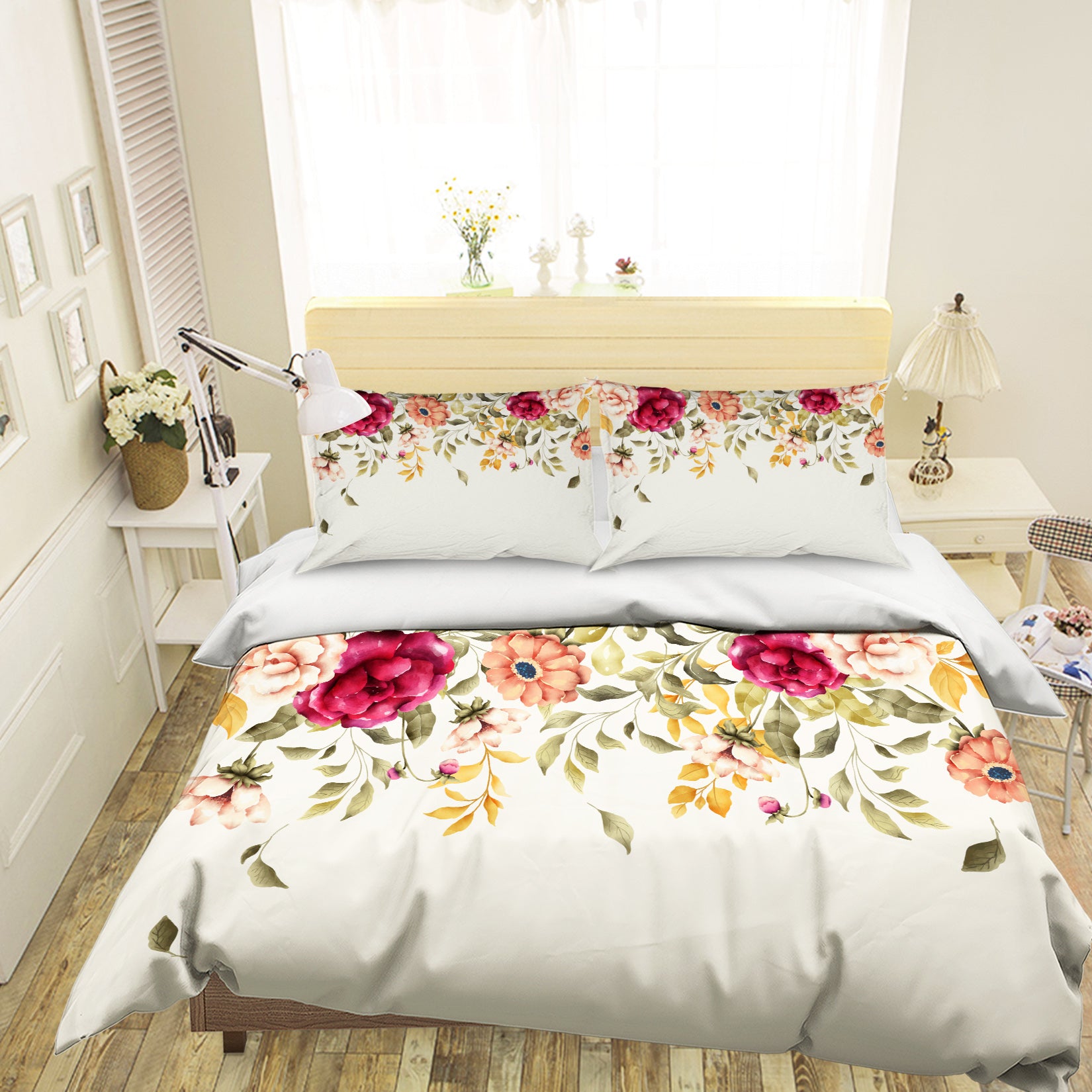 3D Flowers 61003 Bed Pillowcases Quilt