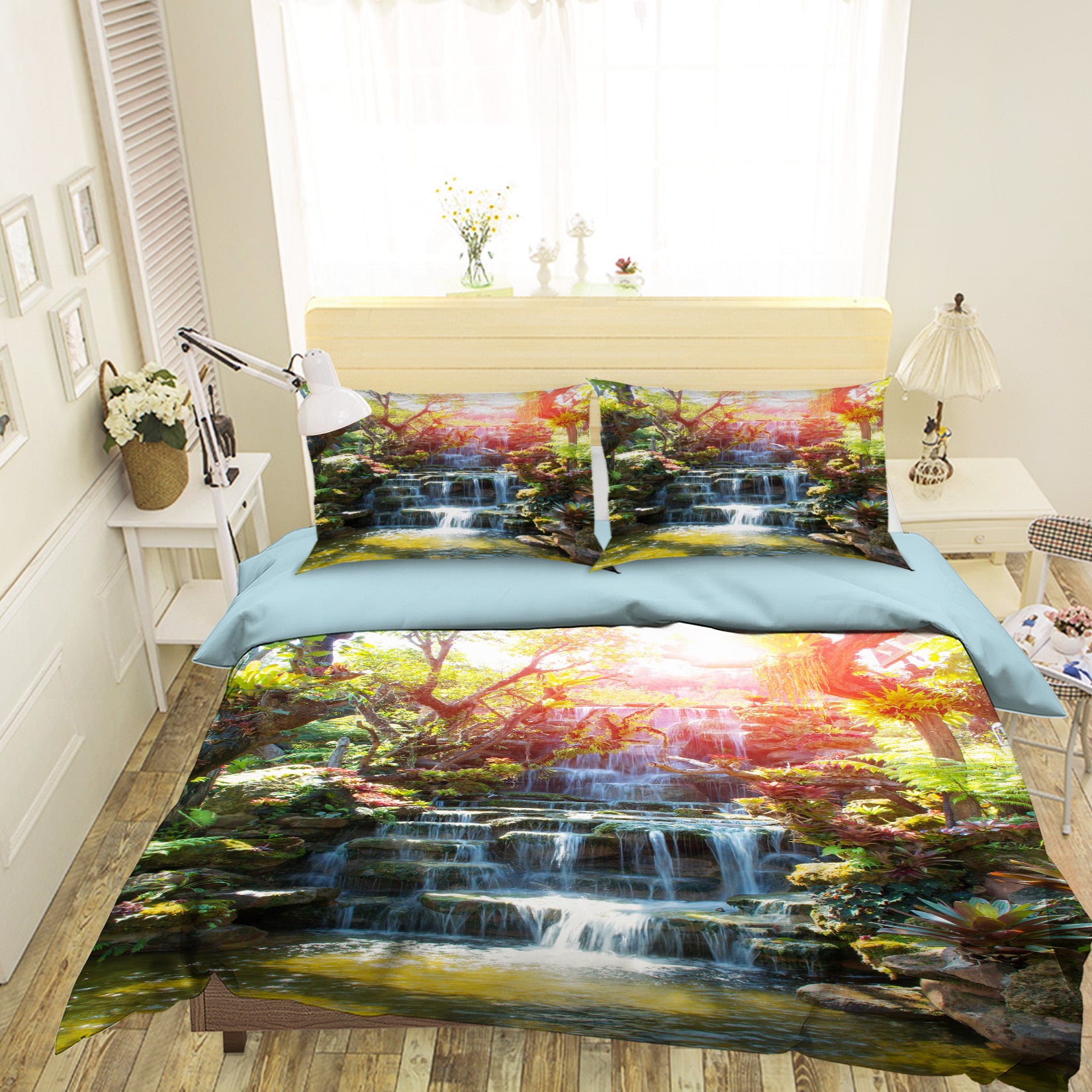 3D Mountain Running Water 15161 Bed Pillowcases Quilt