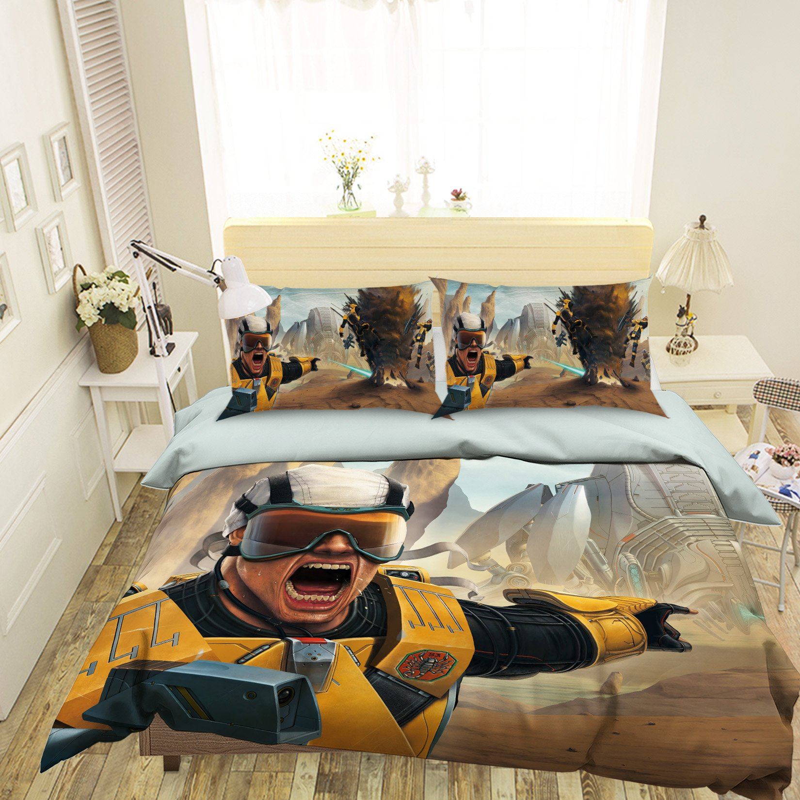 3D Battlefield 2110 Bed Pillowcases Quilt Exclusive Designer Vincent Quiet Covers AJ Creativity Home
