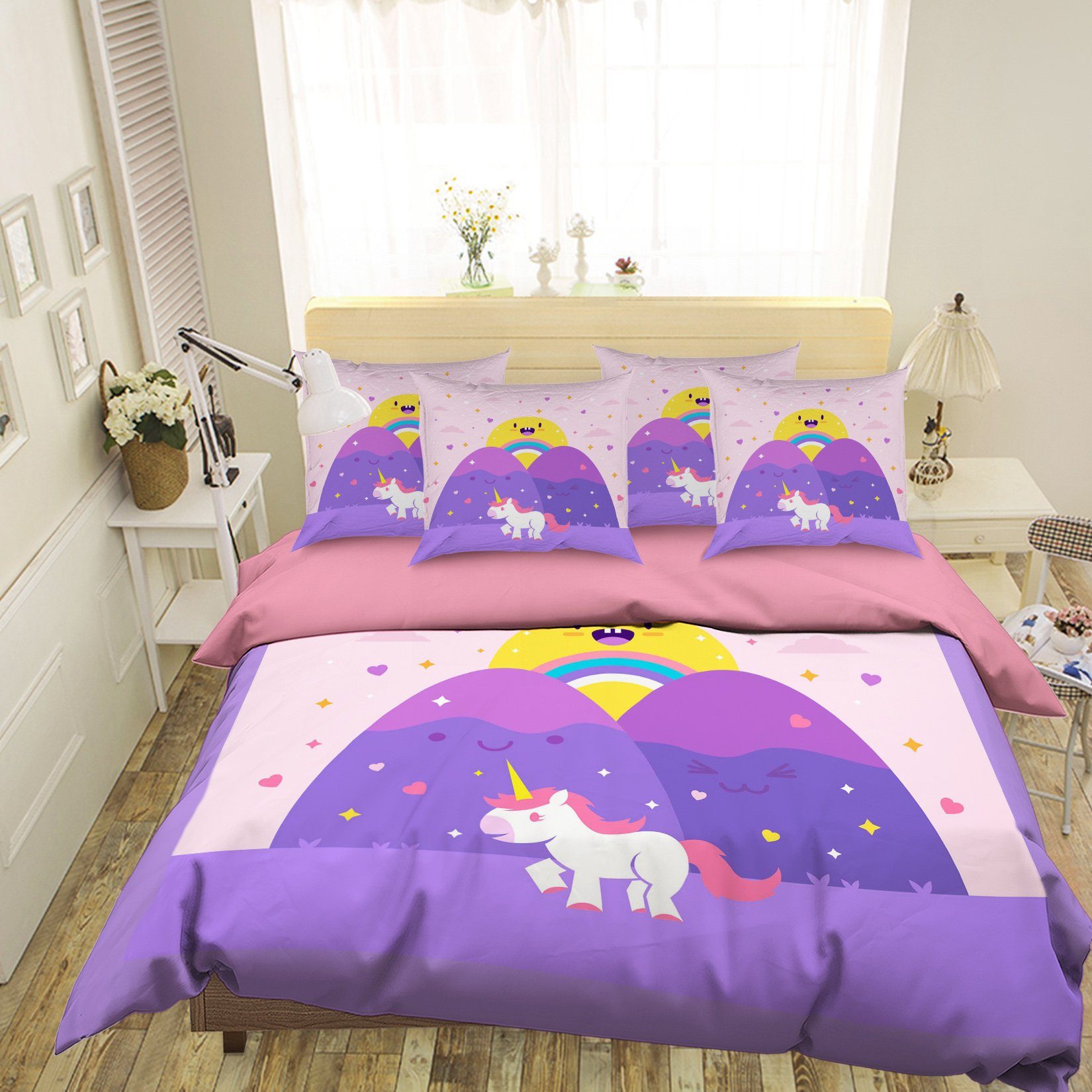 3D Horse Cartoon 026 Bed Pillowcases Quilt Wallpaper AJ Wallpaper