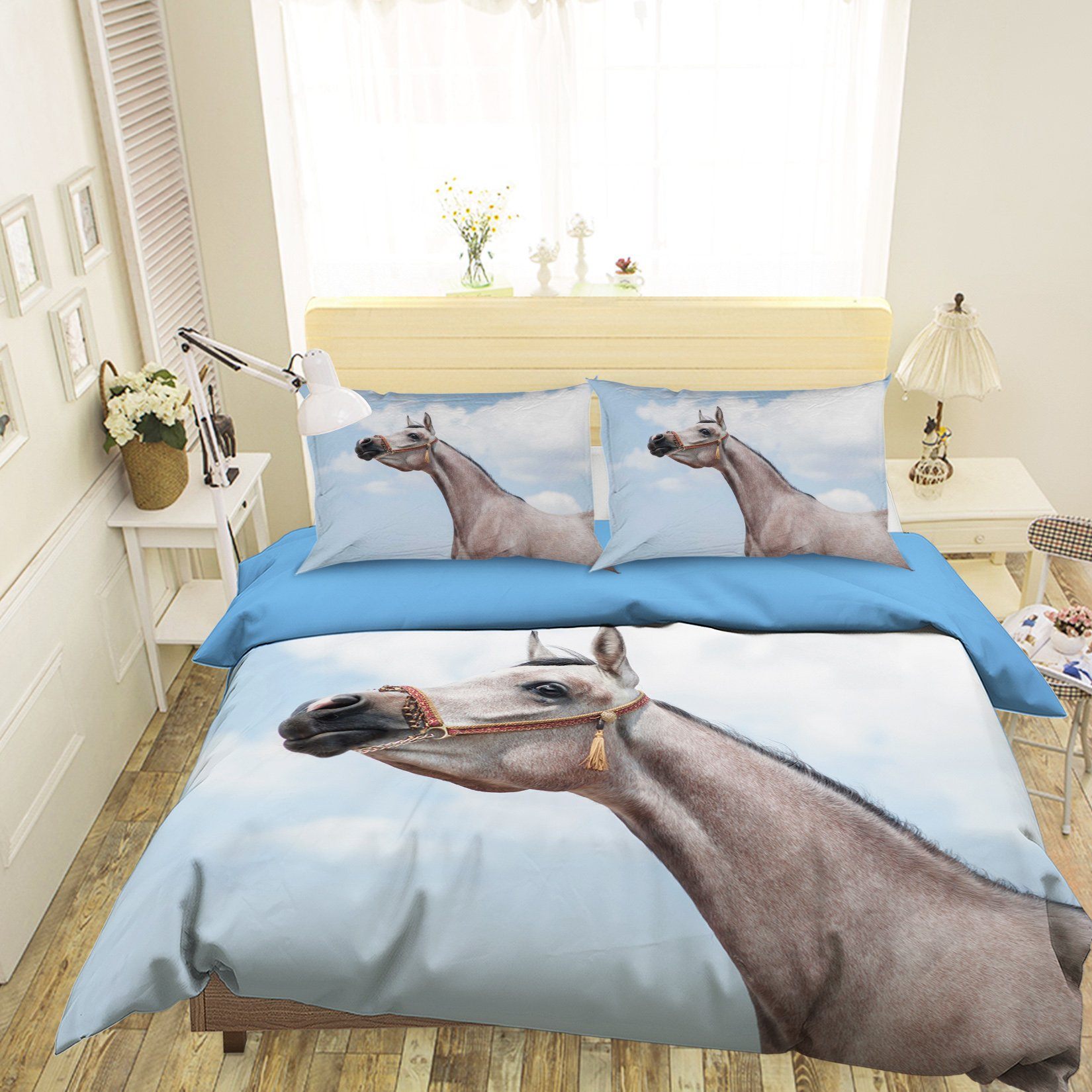 3D Horse Neck 1963 Bed Pillowcases Quilt Quiet Covers AJ Creativity Home