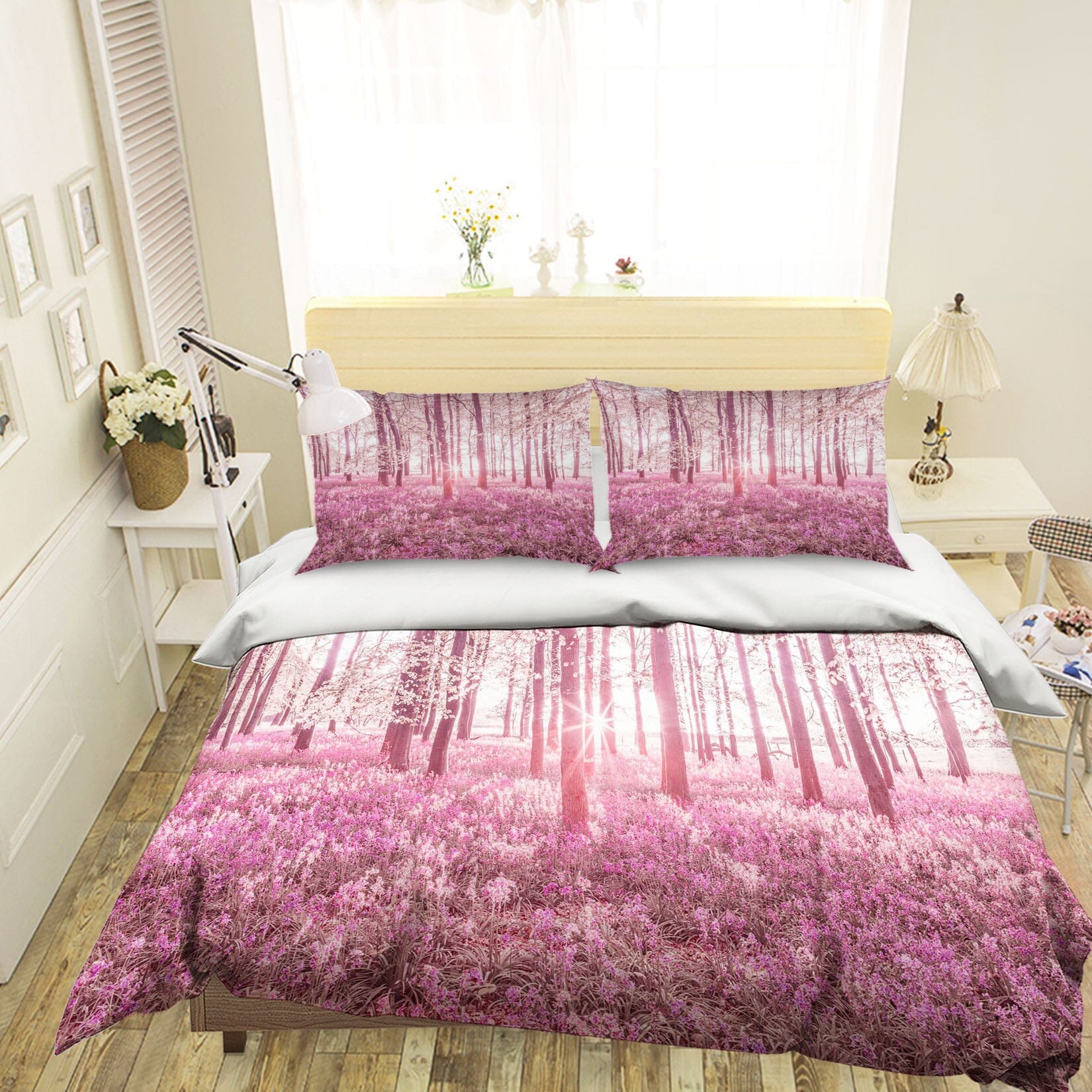 3D Pink Flower Sea 2018 Assaf Frank Bedding Bed Pillowcases Quilt Quiet Covers AJ Creativity Home