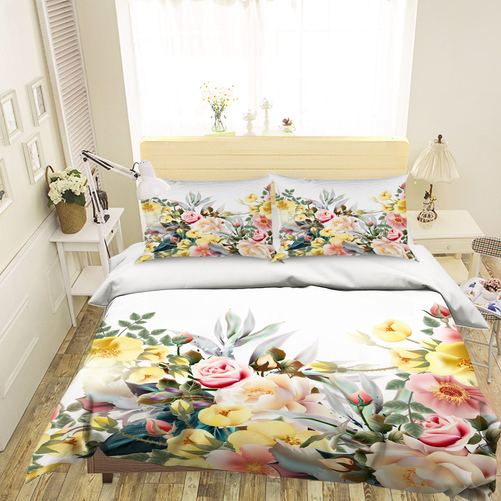 3D Flowers 15045 Bed Pillowcases Quilt
