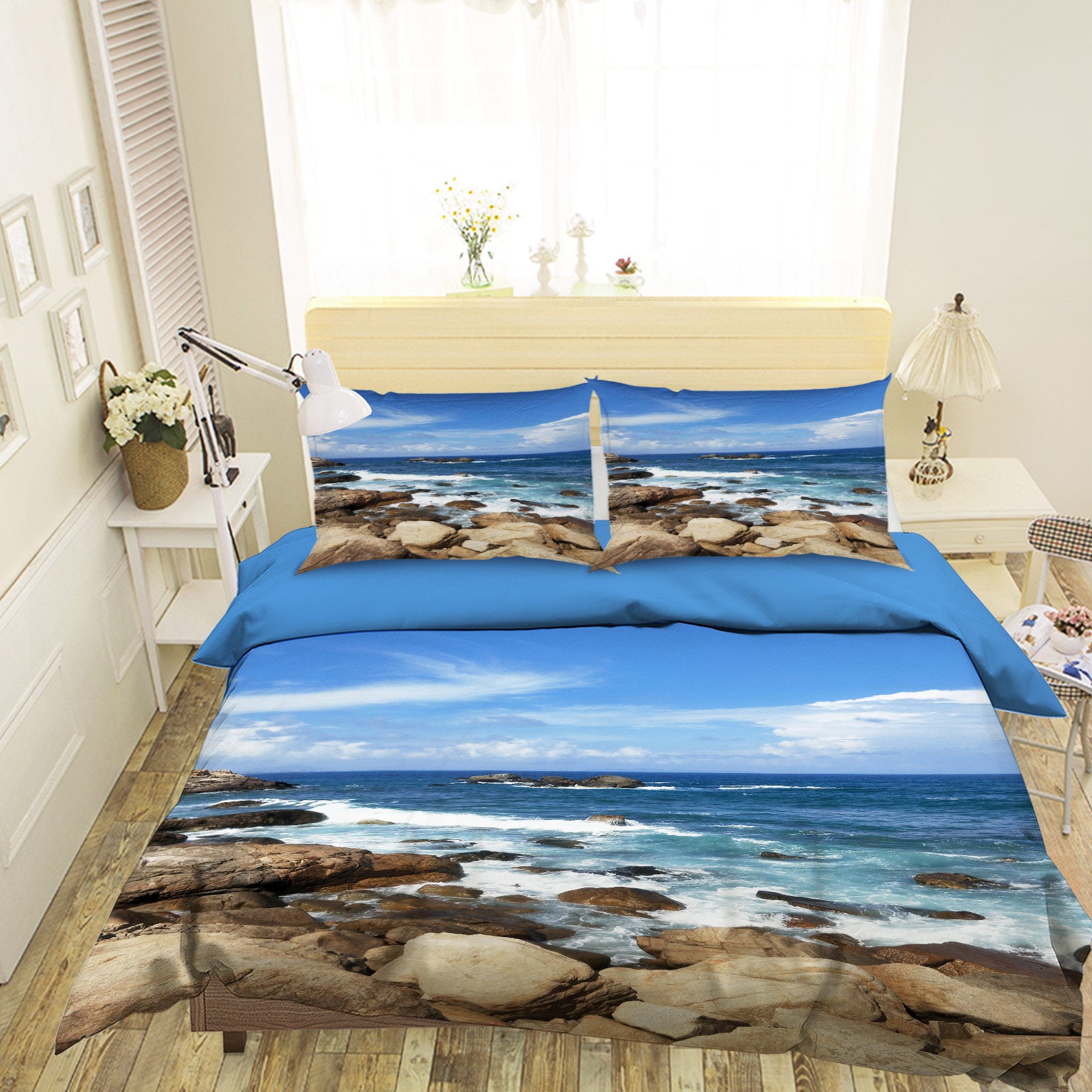 3D Sea Tide Stone 16139 Bed Pillowcases Quilt