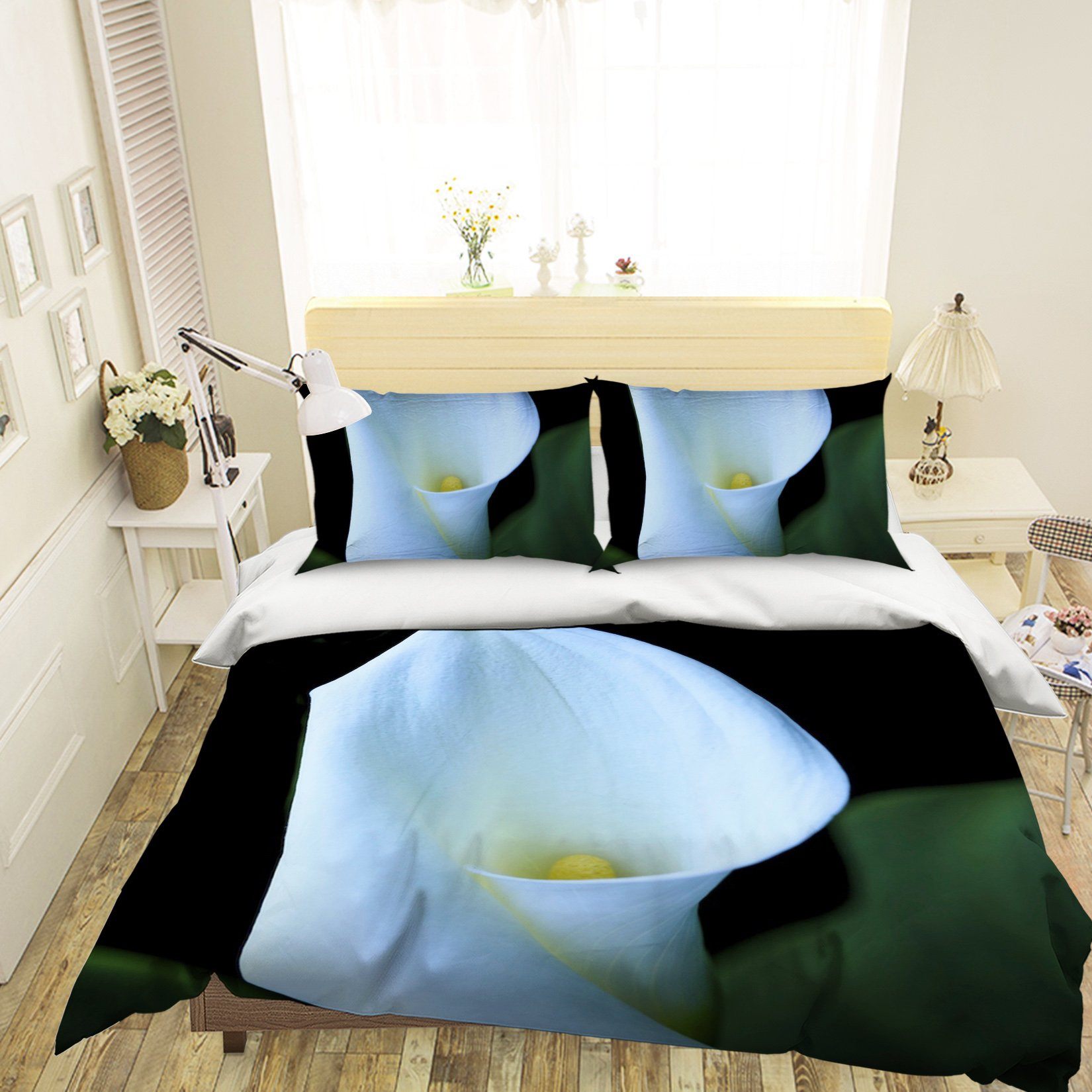 3D Calla Flower 2129 Kathy Barefield Bedding Bed Pillowcases Quilt Quiet Covers AJ Creativity Home