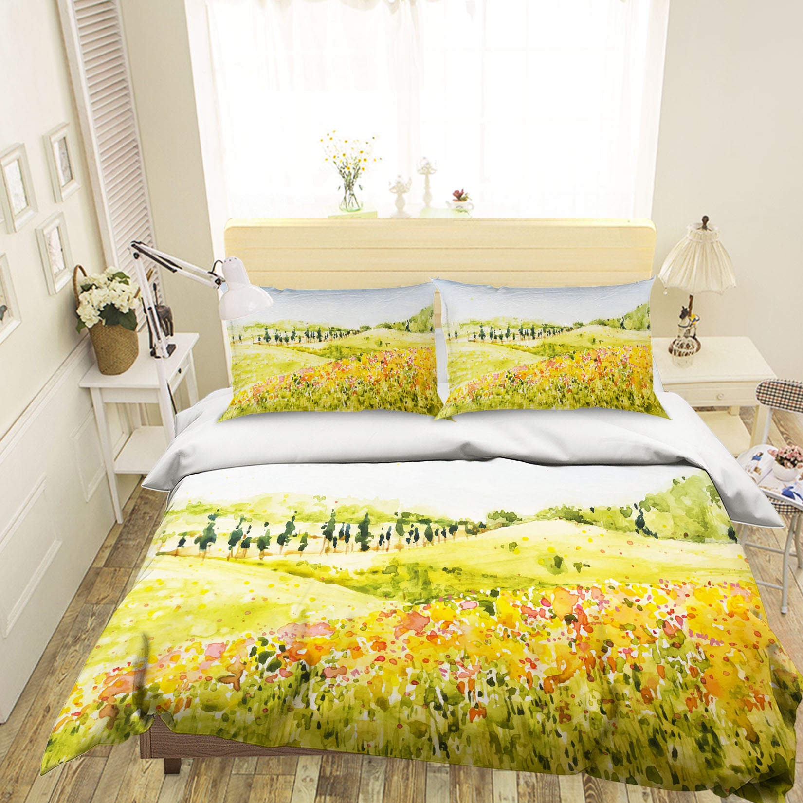 3D Meadow Flowers 60183 Bed Pillowcases Quilt