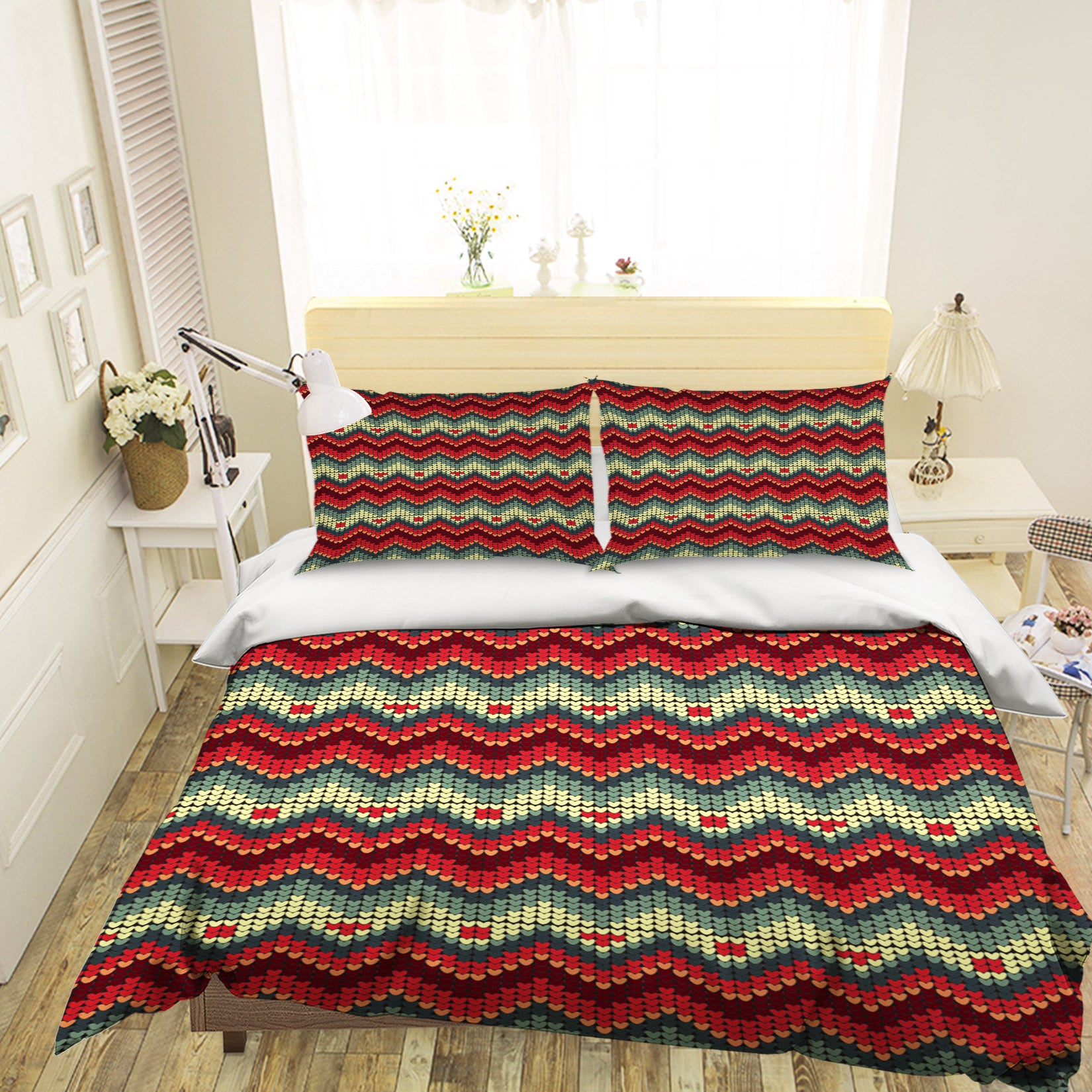 3D Wave Pattern 45017 Christmas Quilt Duvet Cover Xmas Bed Pillowcases