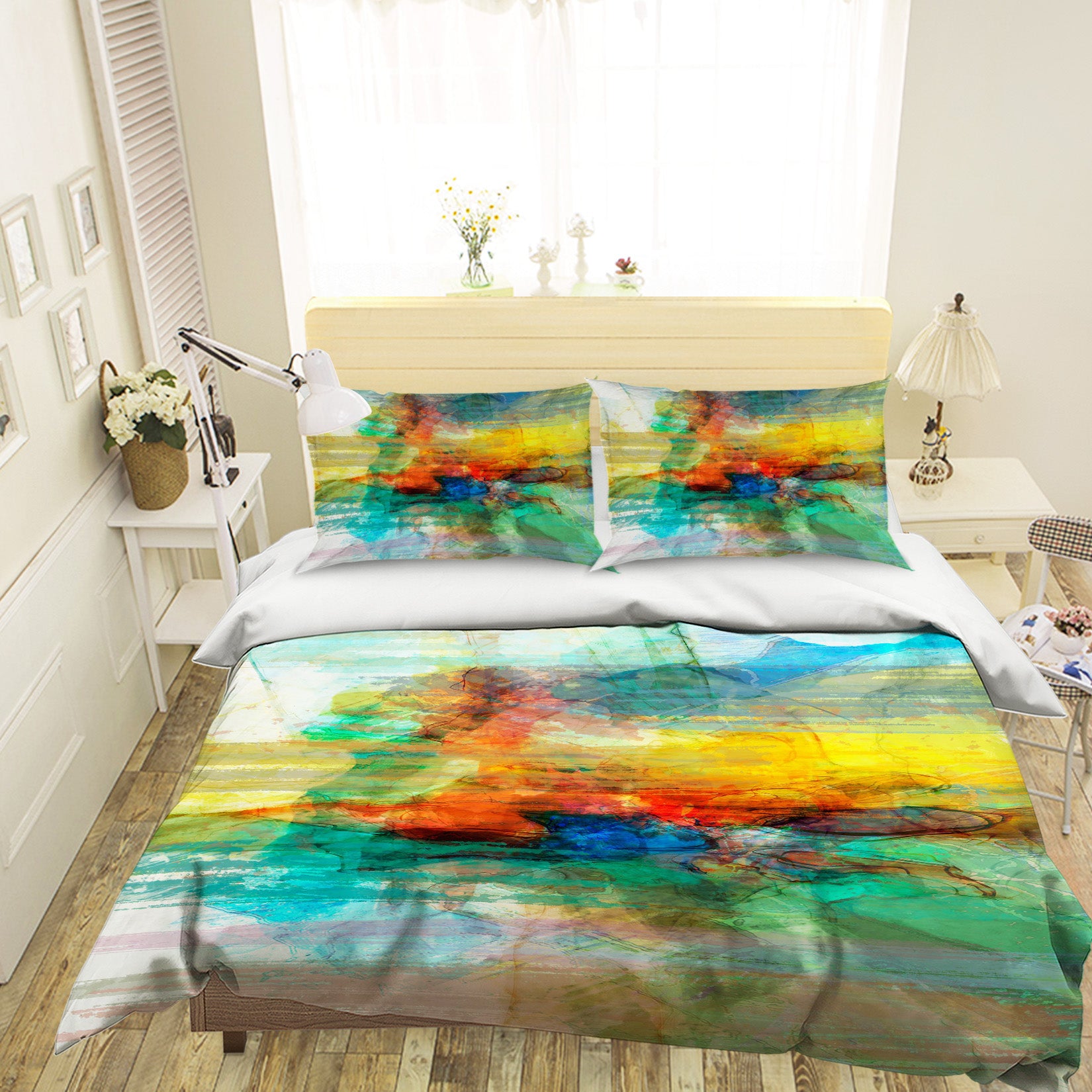 3D Abstract Yellow Pattern 1034 Michael Tienhaara Bedding Bed Pillowcases Quilt Quiet Covers AJ Creativity Home