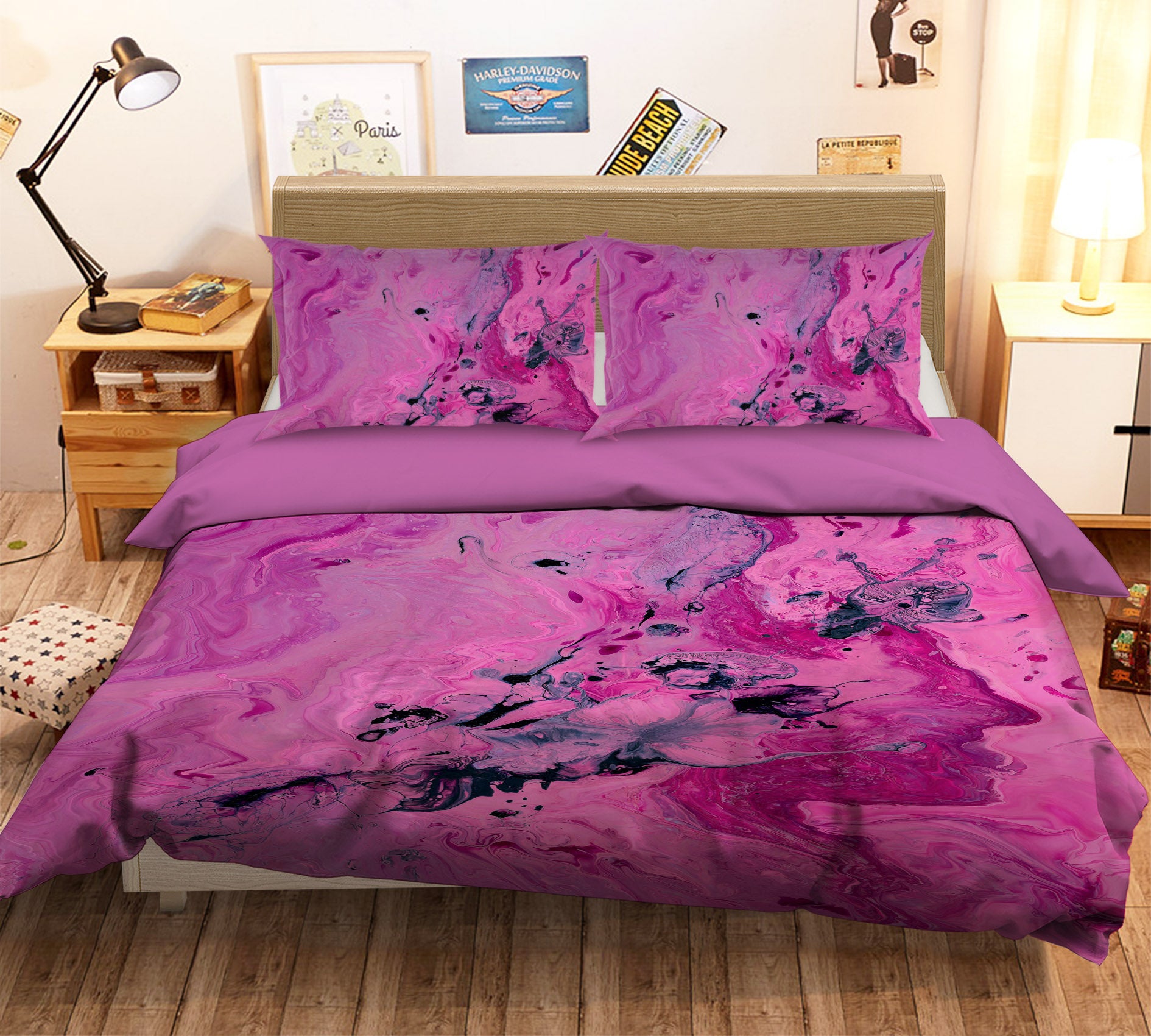 3D Fuchsia Texture 16042 Bed Pillowcases Quilt