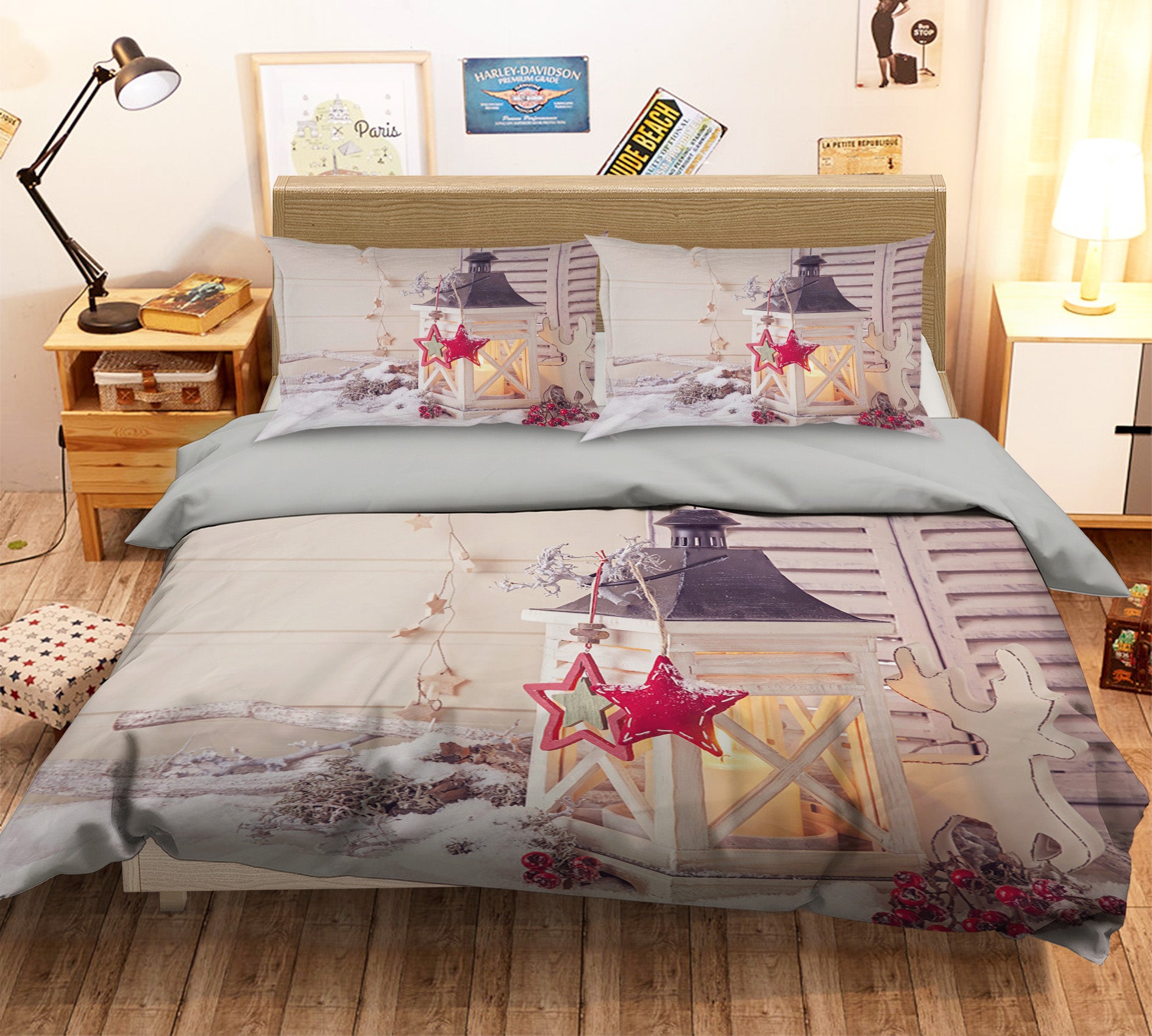 3D Candle 45011 Christmas Quilt Duvet Cover Xmas Bed Pillowcases