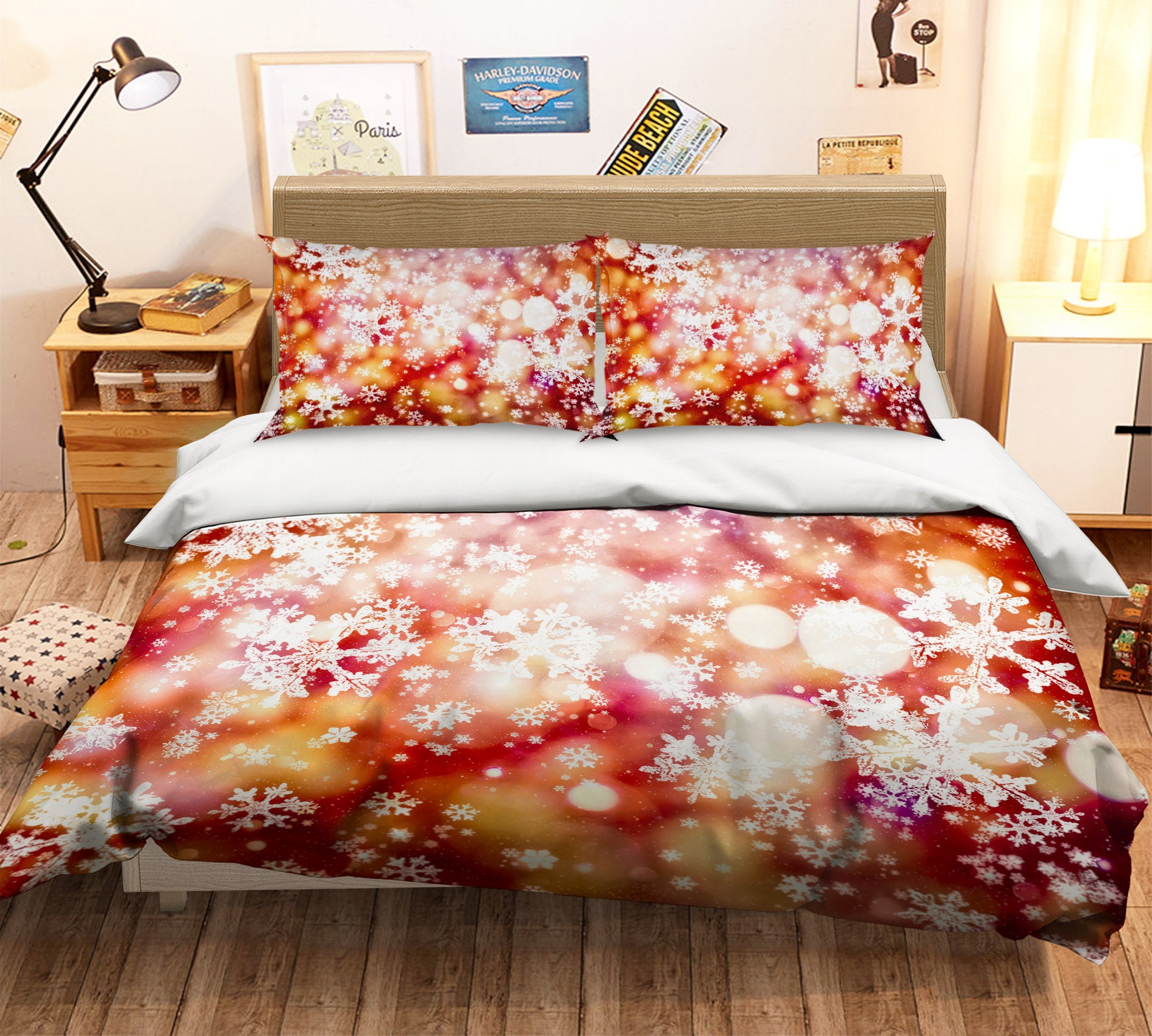 3D Snowflake 51138 Christmas Quilt Duvet Cover Xmas Bed Pillowcases