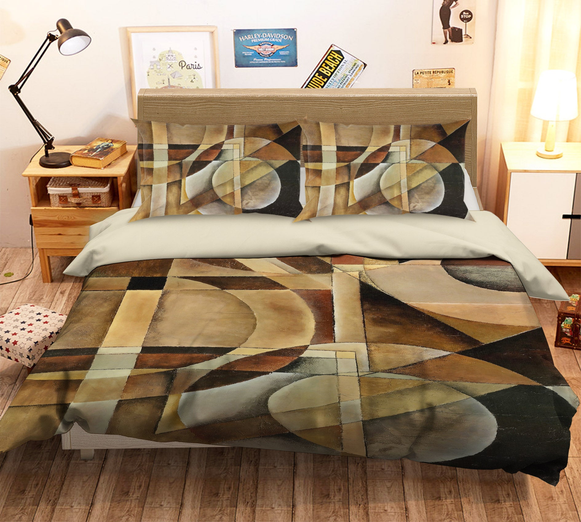 3D Brown Alphabet Pattern 12159 Bed Pillowcases Quilt