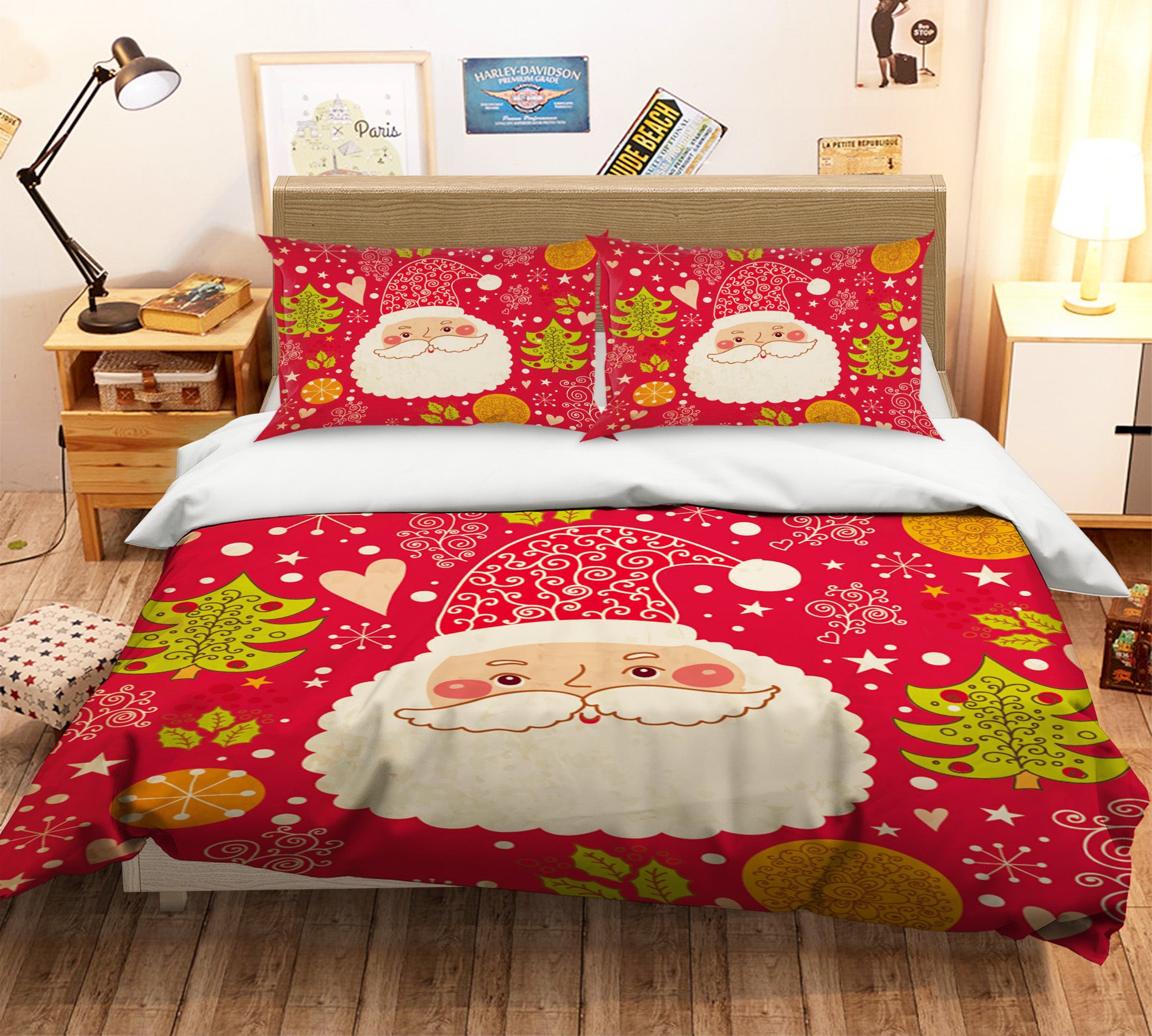 3D Santa Claus 45043 Christmas Quilt Duvet Cover Xmas Bed Pillowcases