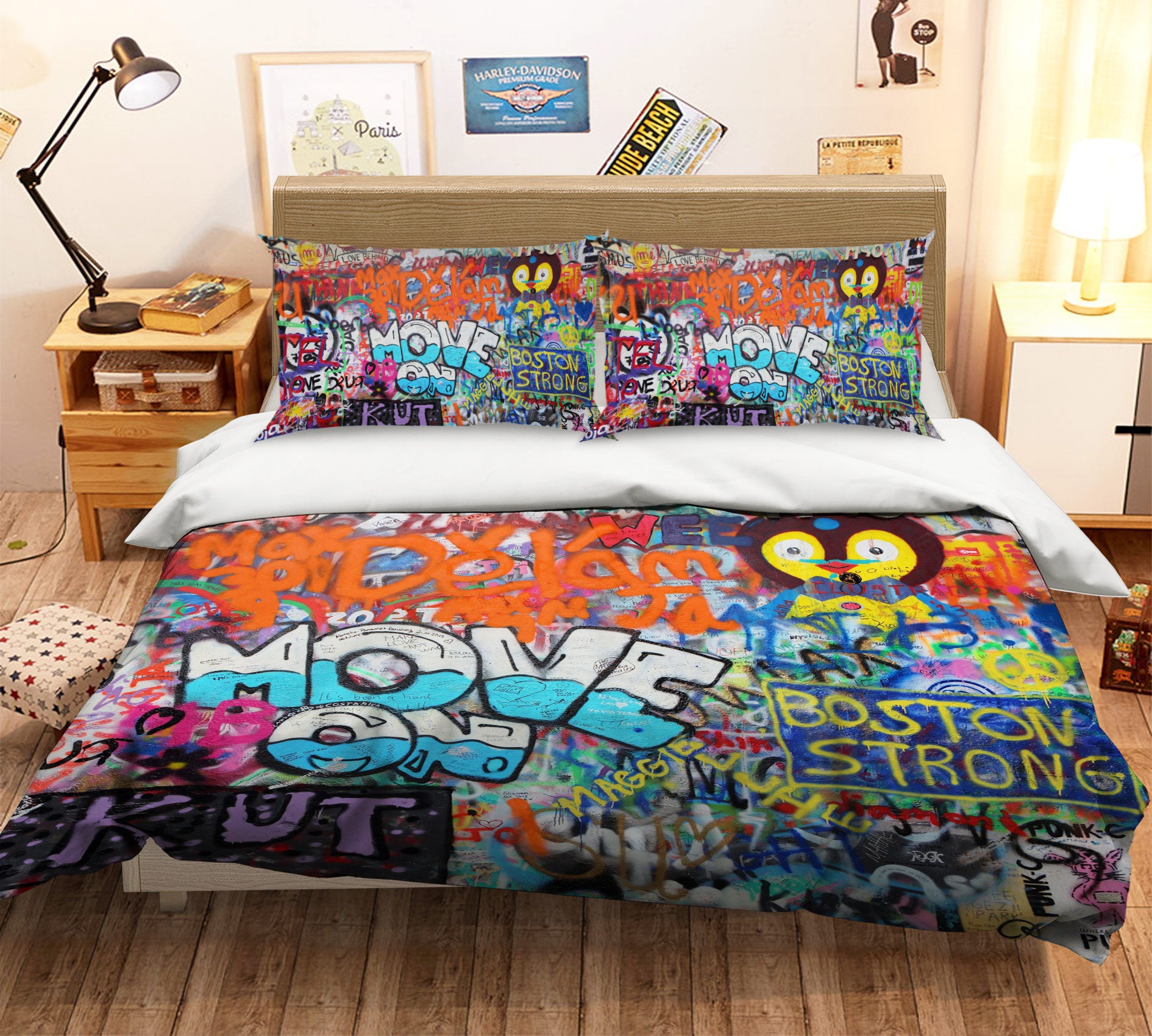 3D Colored Letters 14140 Bed Pillowcases Quilt