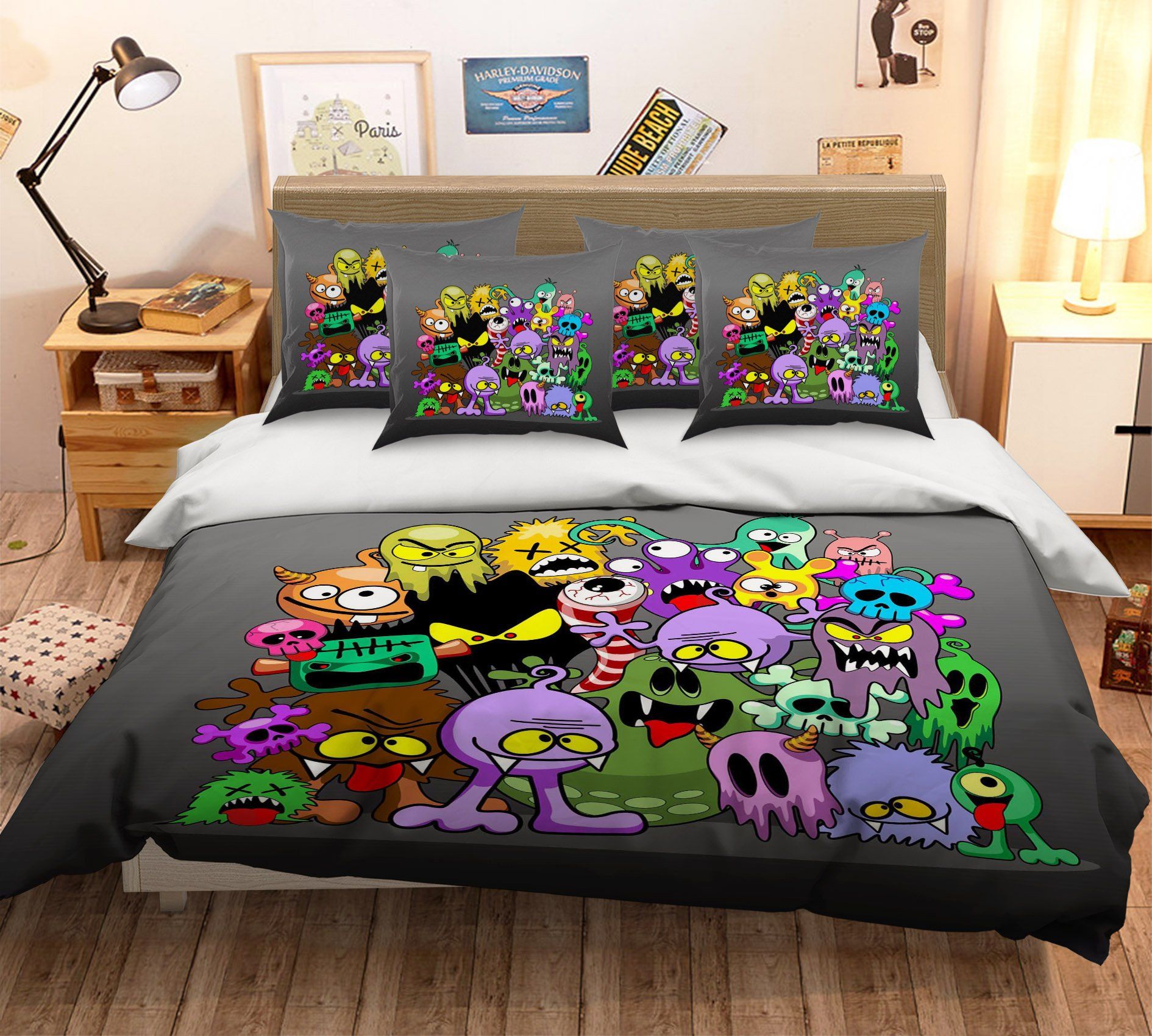3D Monster Scary 070 Bed Pillowcases Quilt Wallpaper AJ Wallpaper