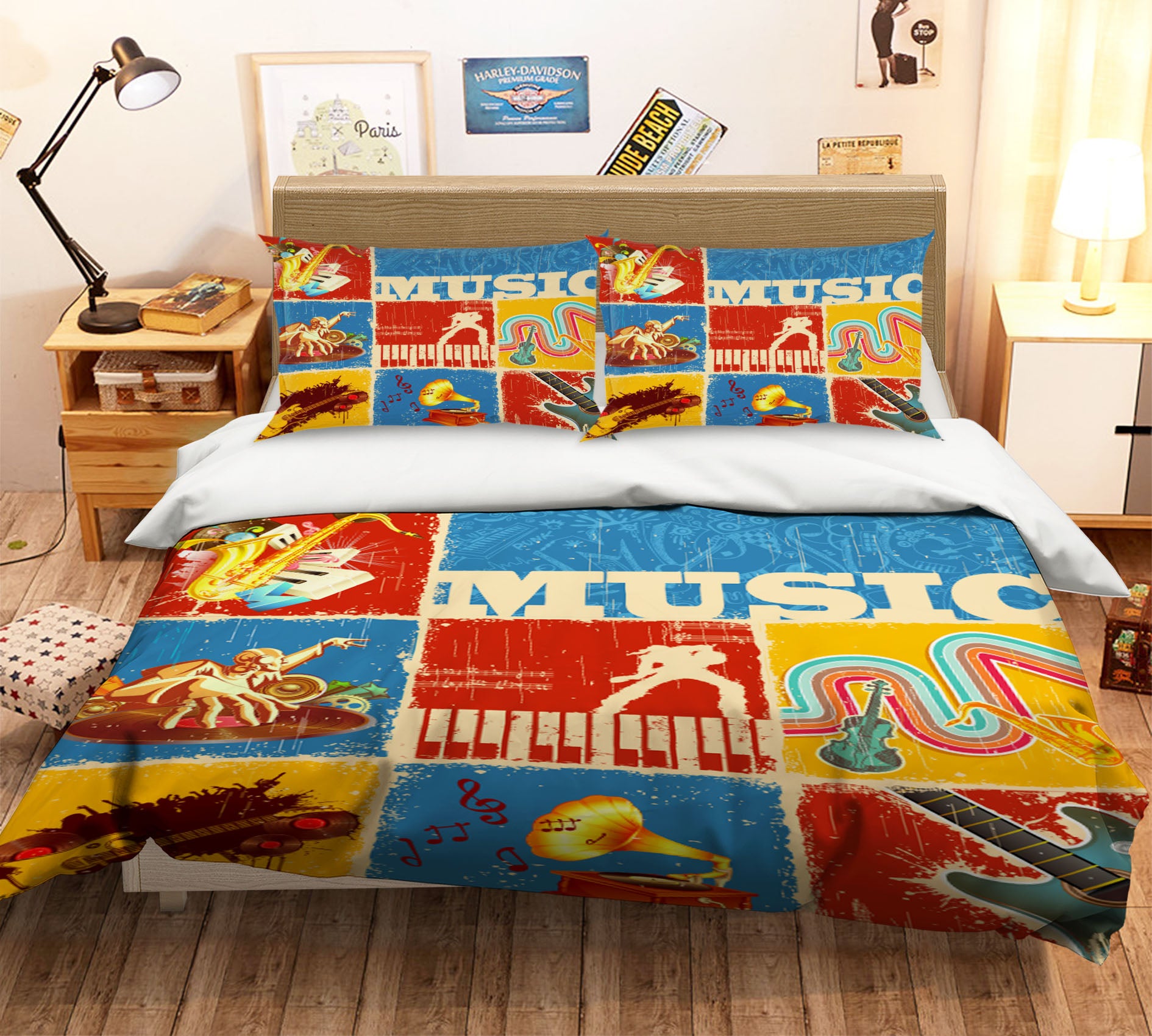3D Musical Instrument 15087 Bed Pillowcases Quilt