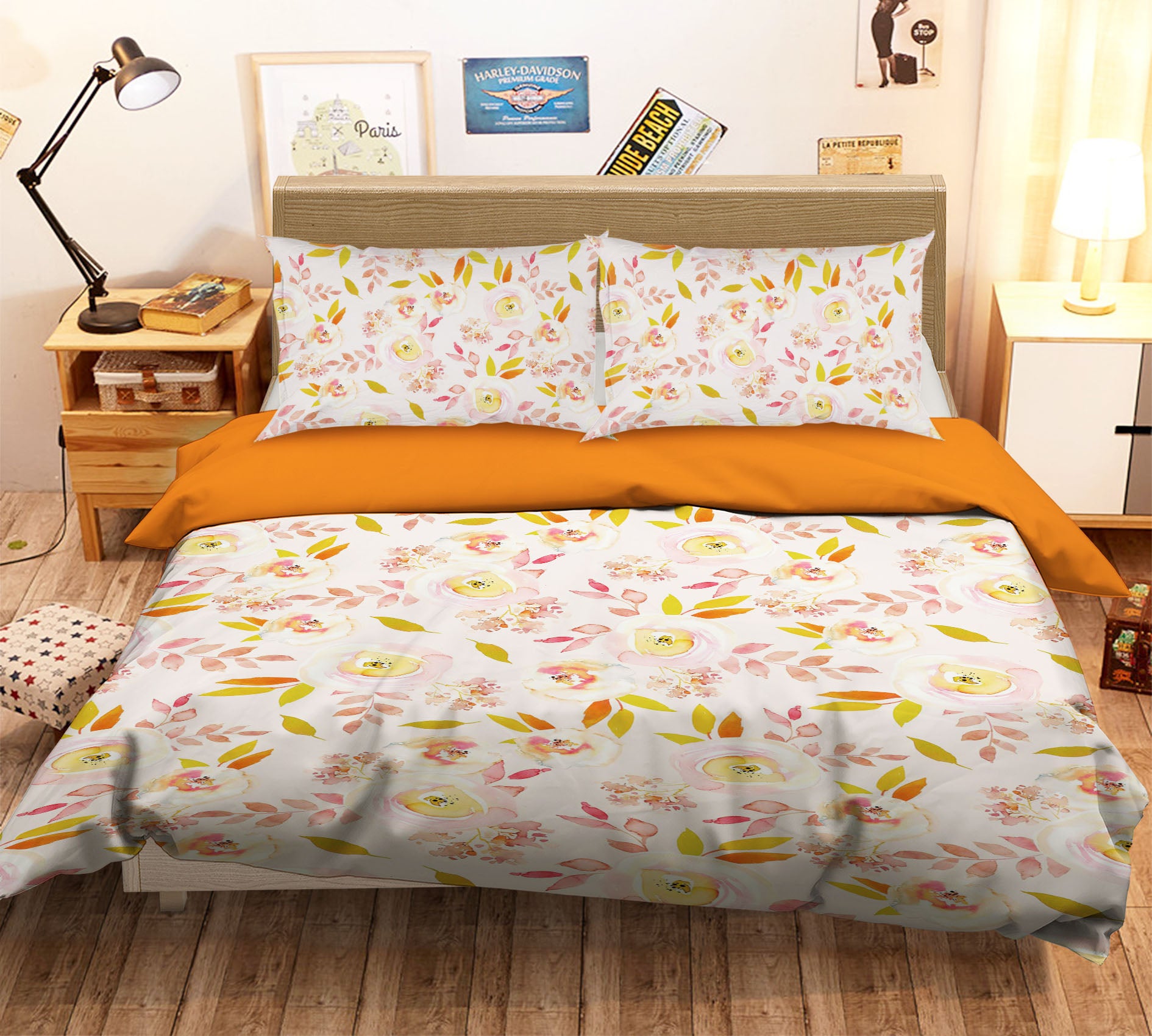 3D Yellow Leaves 18163 Uta Naumann Bedding Bed Pillowcases Quilt