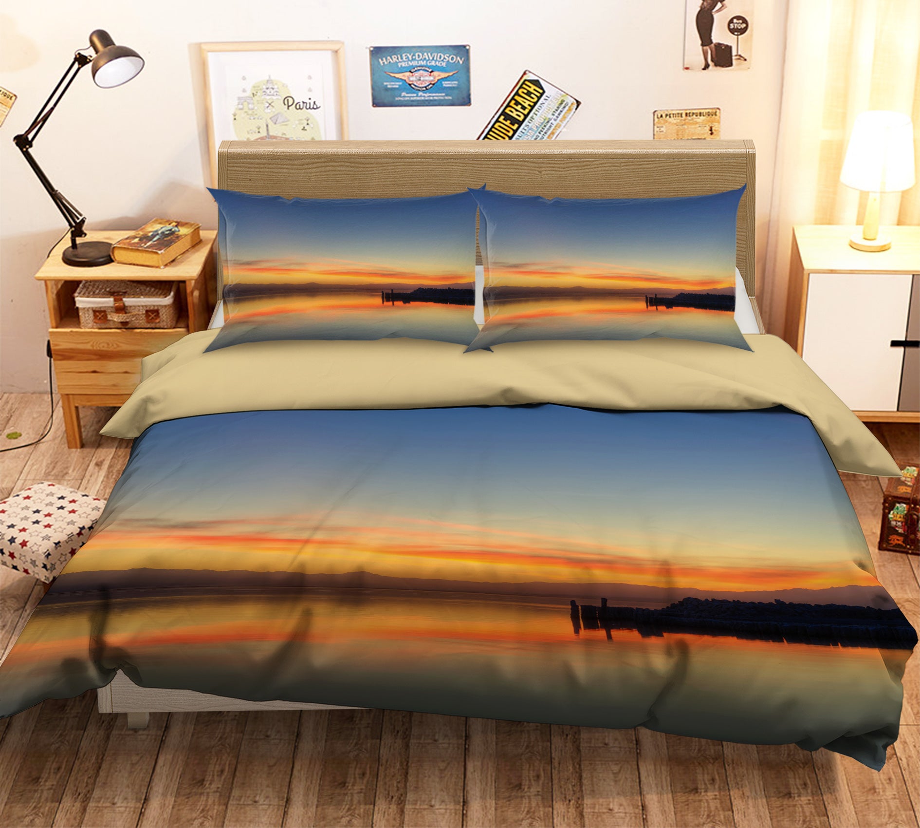3D Cloud Lake 59174 Bed Pillowcases Quilt