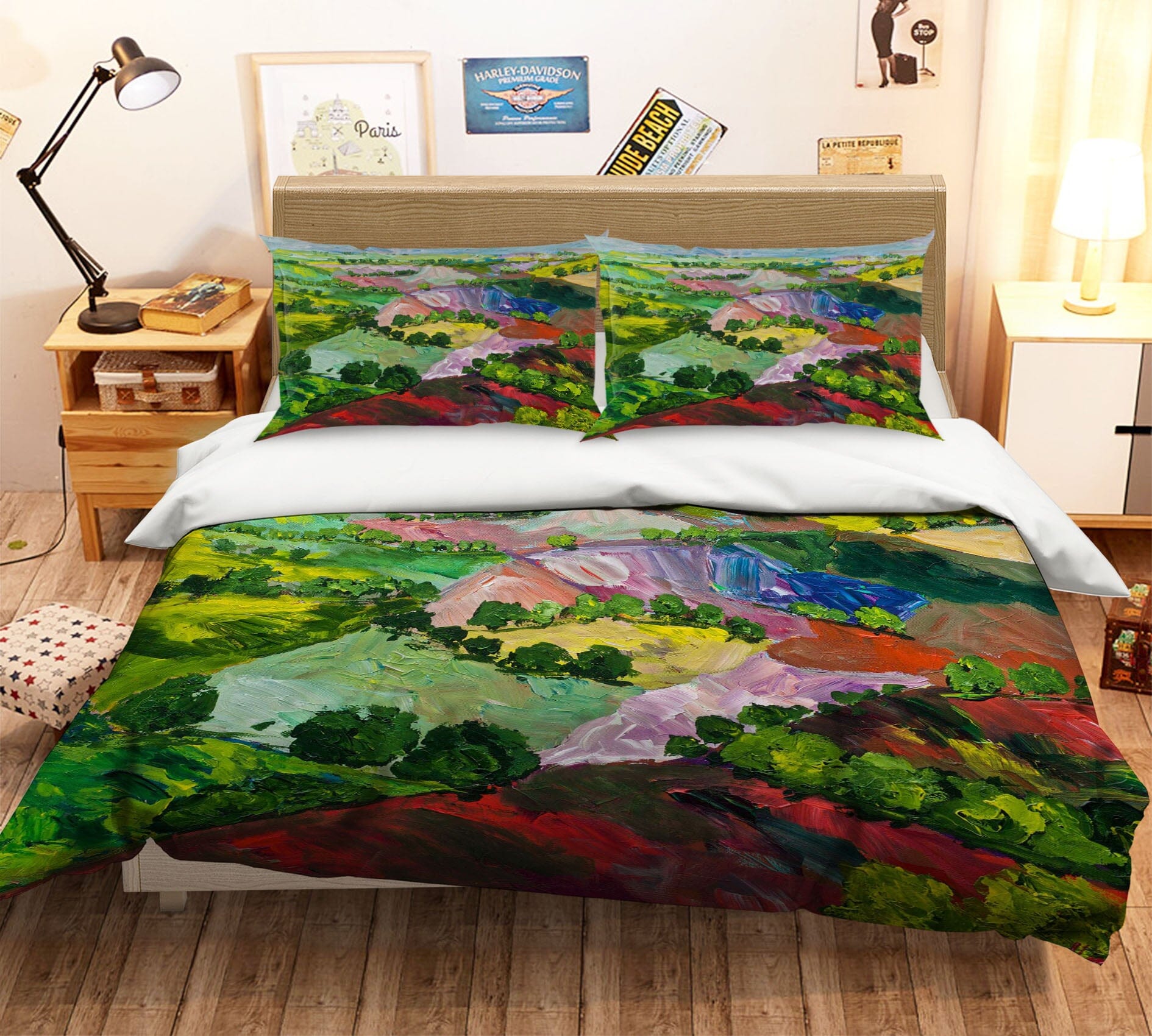 3D Deep Ridge Red Hill 1062 Allan P. Friedlander Bedding Bed Pillowcases Quilt Quiet Covers AJ Creativity Home