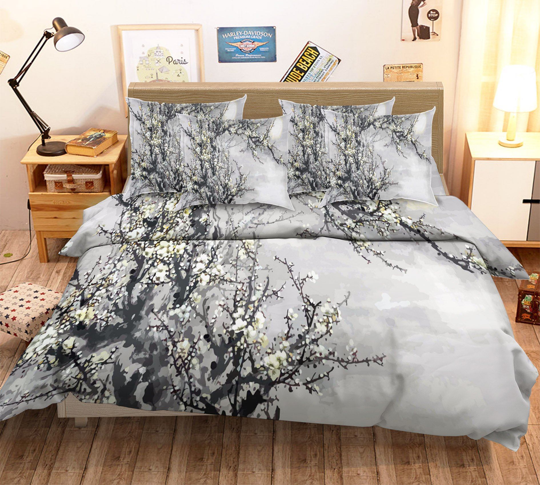 3D Plum Flowers 60 Bed Pillowcases Quilt Wallpaper AJ Wallpaper
