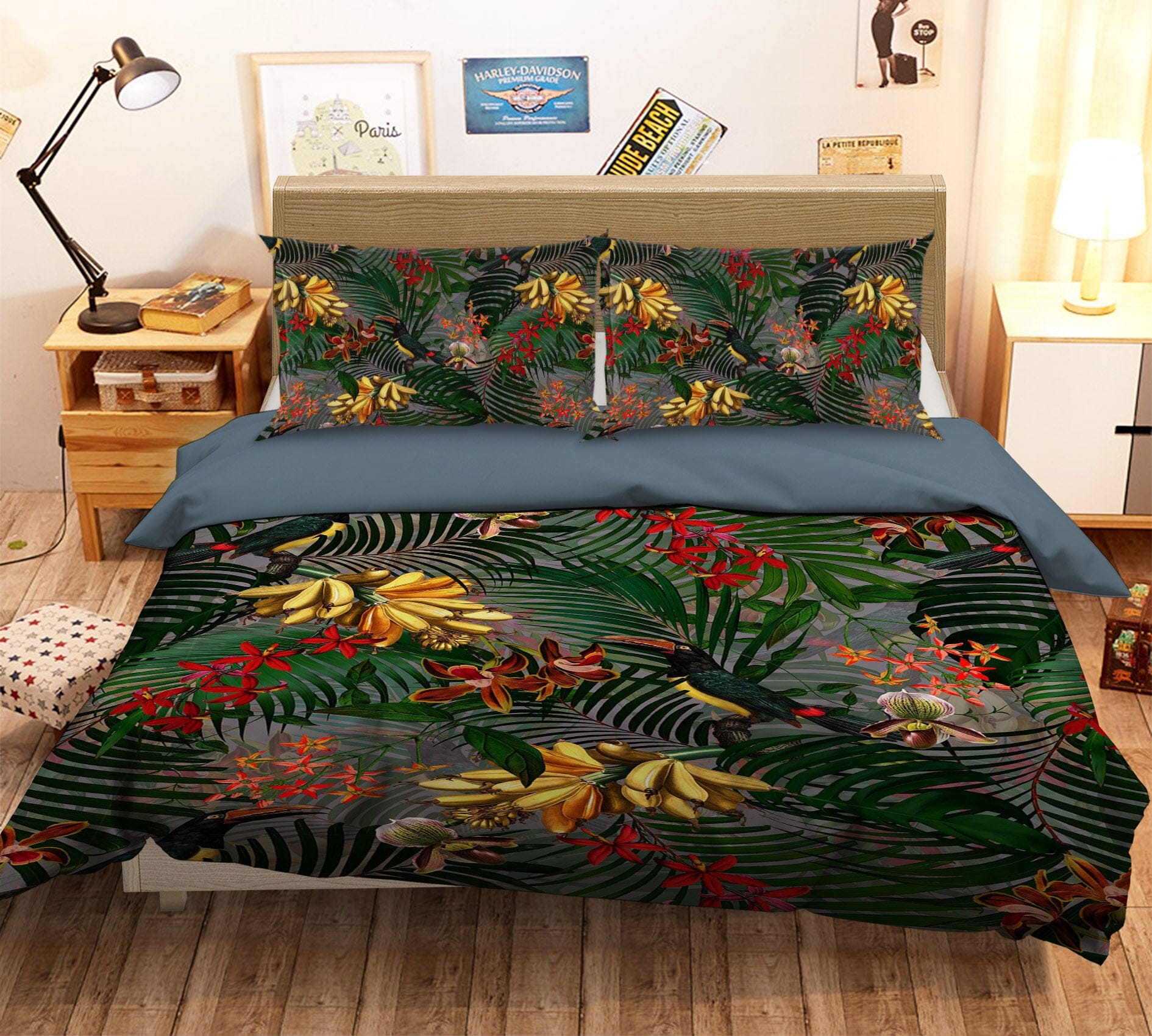 3D Banana Flower 111 Uta Naumann Bedding Bed Pillowcases Quilt Quiet Covers AJ Creativity Home
