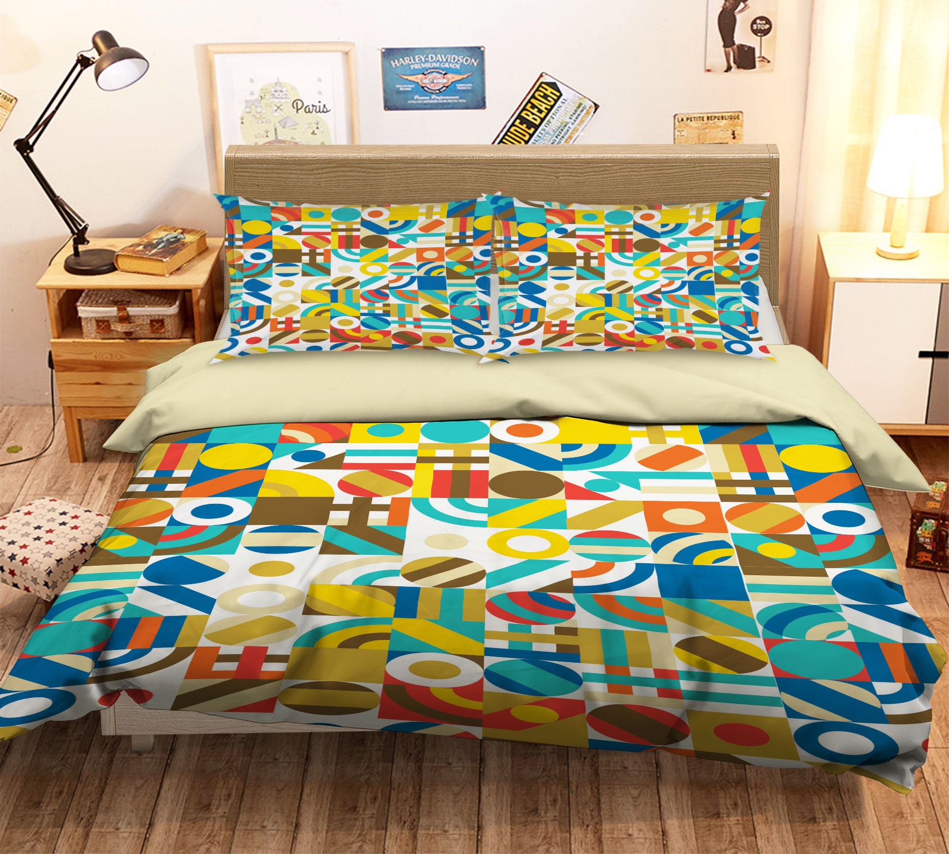 3D Color Line Ball Pattern 60015 Bed Pillowcases Quilt