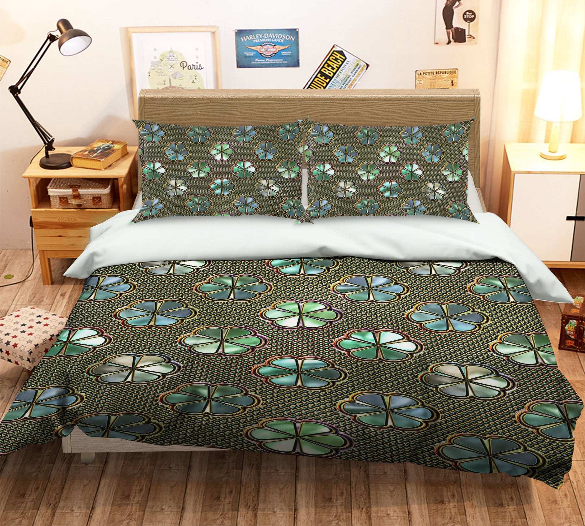 3D Flower Pattern 14068 Bed Pillowcases Quilt