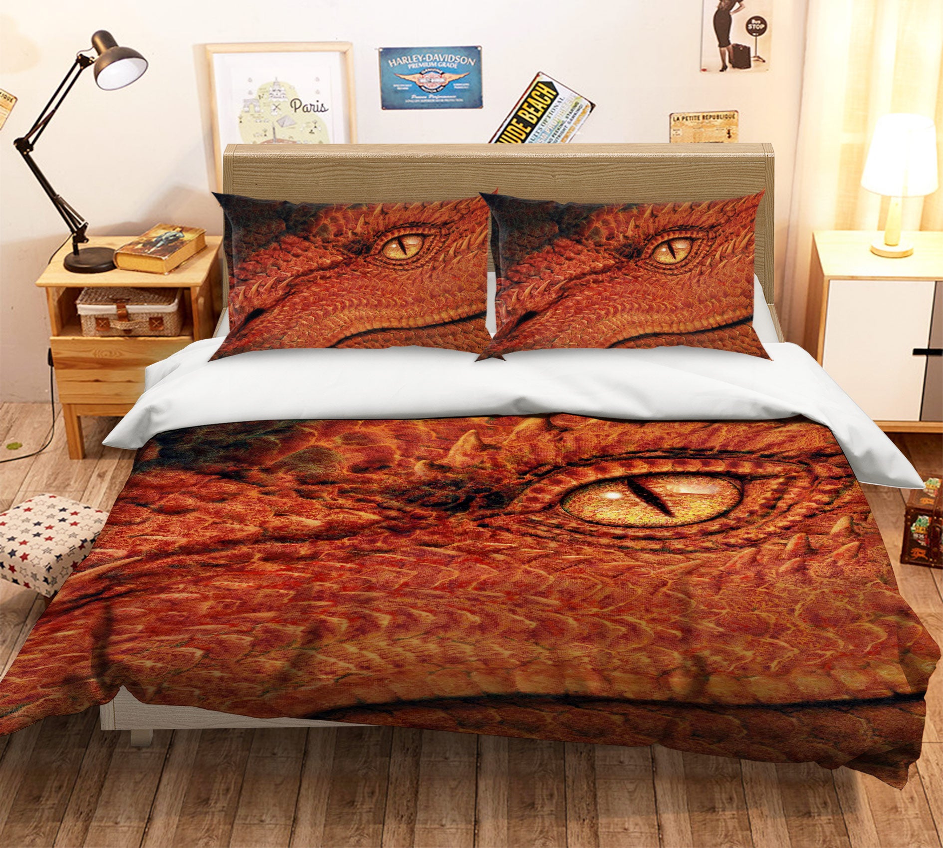 3D Dragon Eye 7037 Ciruelo Bedding Bed Pillowcases Quilt