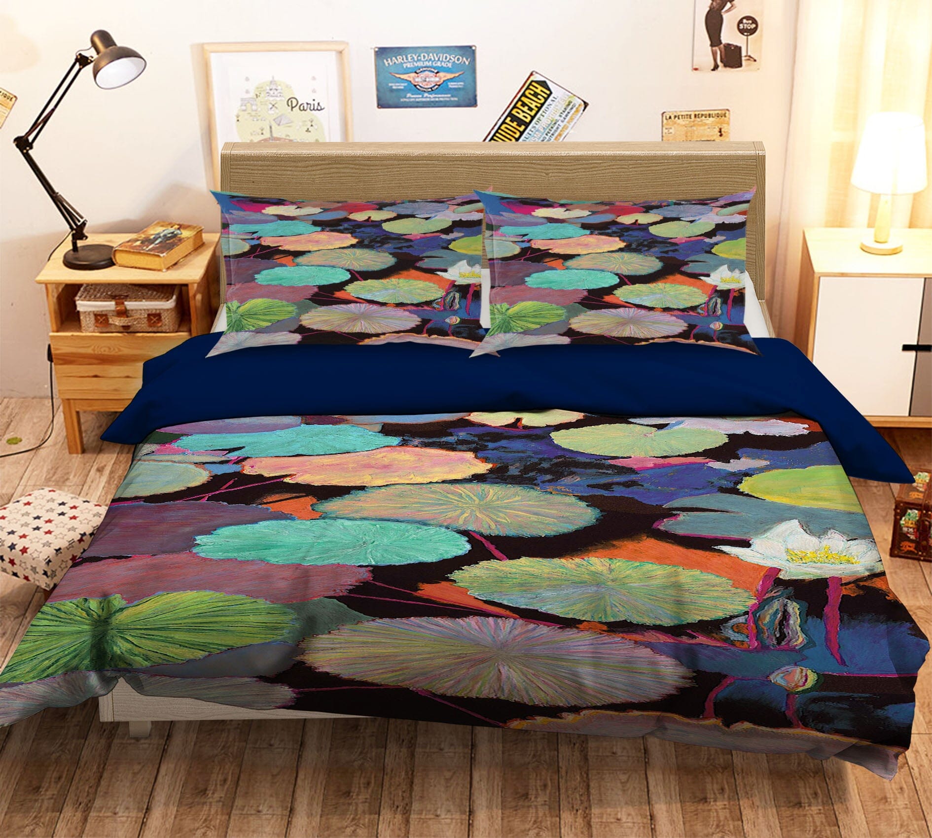 3D Lotus Pond 1166 Allan P. Friedlander Bedding Bed Pillowcases Quilt Quiet Covers AJ Creativity Home