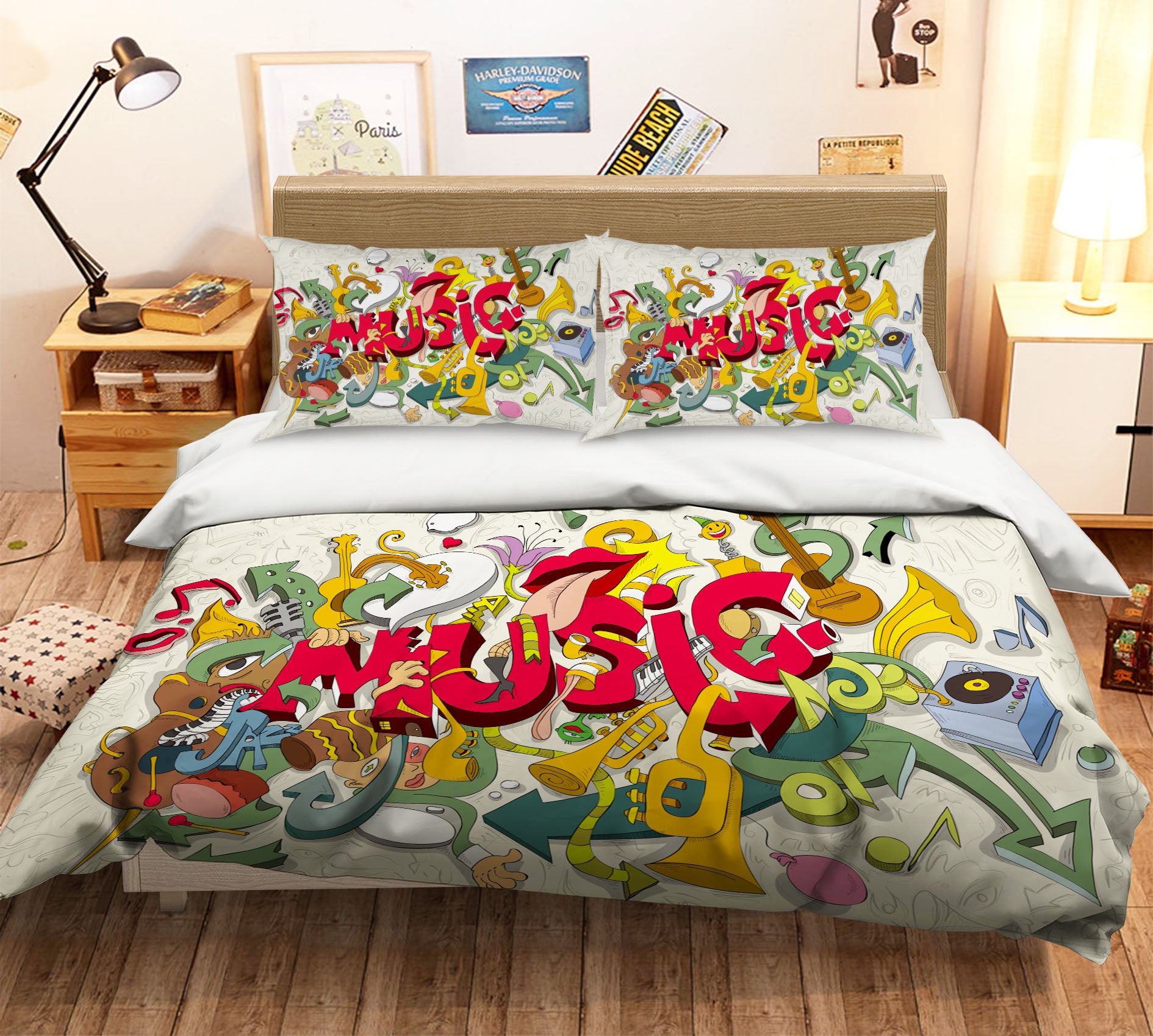3D Musical Instrument 15038 Bed Pillowcases Quilt