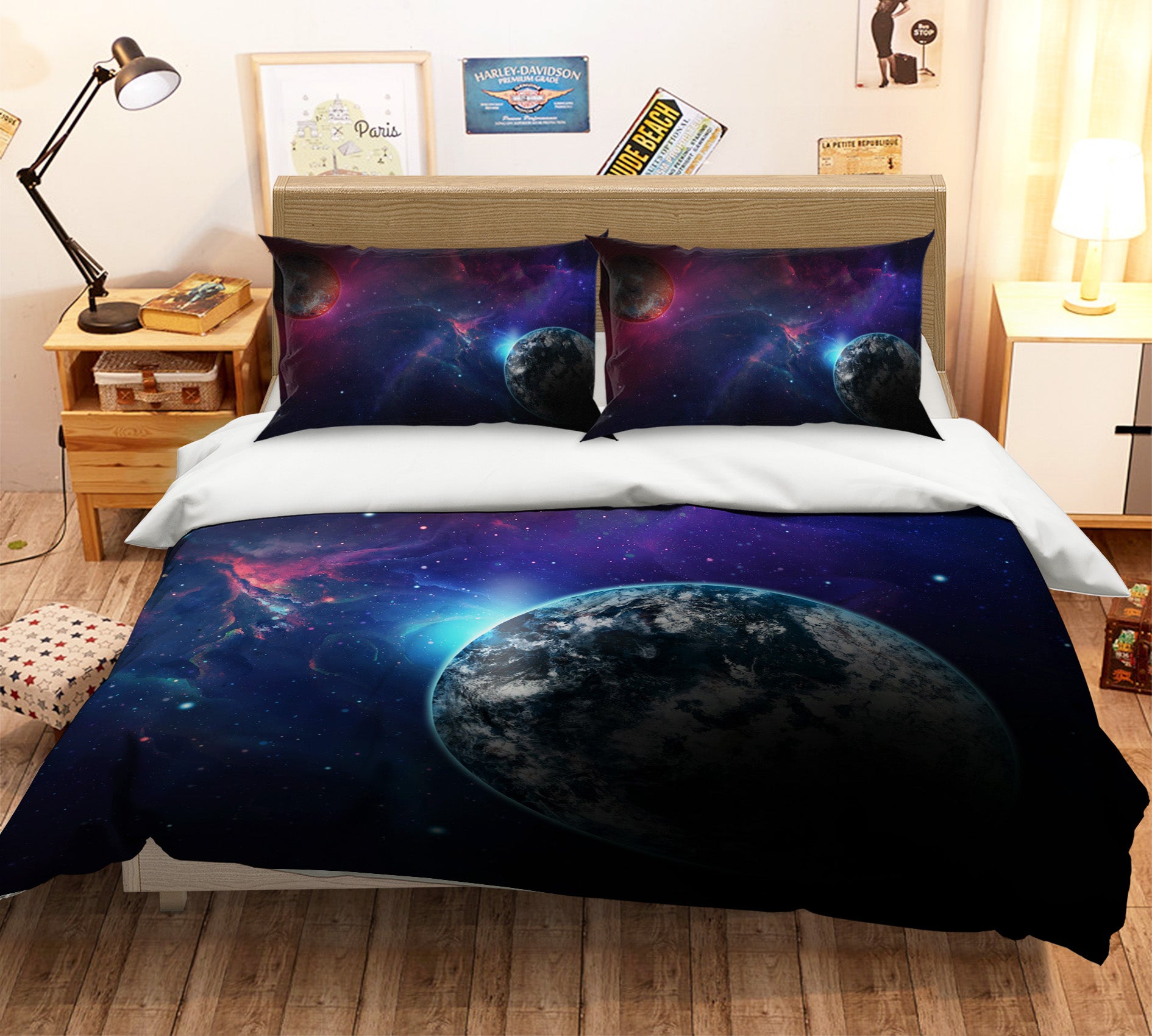3D Starry Planet 19191 Bed Pillowcases Quilt