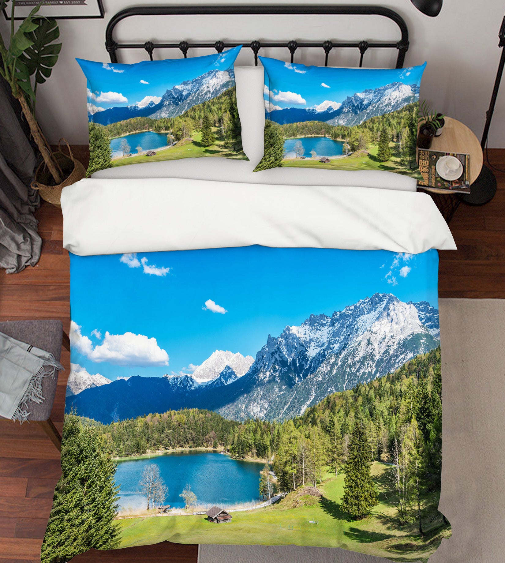 3D Snow Mountain Lake 60094 Bed Pillowcases Quilt