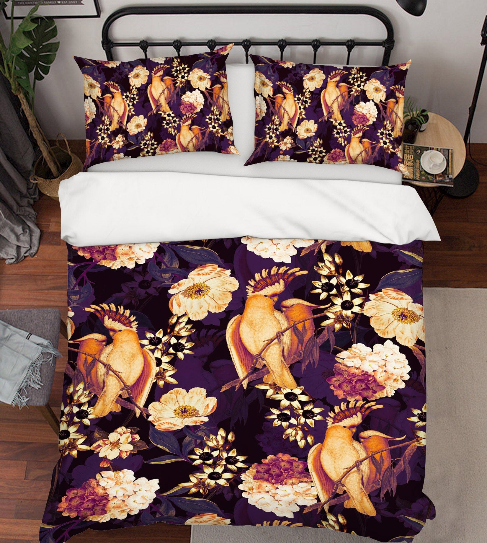 3D Orange Parrot Flower 115 Uta Naumann Bedding Bed Pillowcases Quilt Quiet Covers AJ Creativity Home