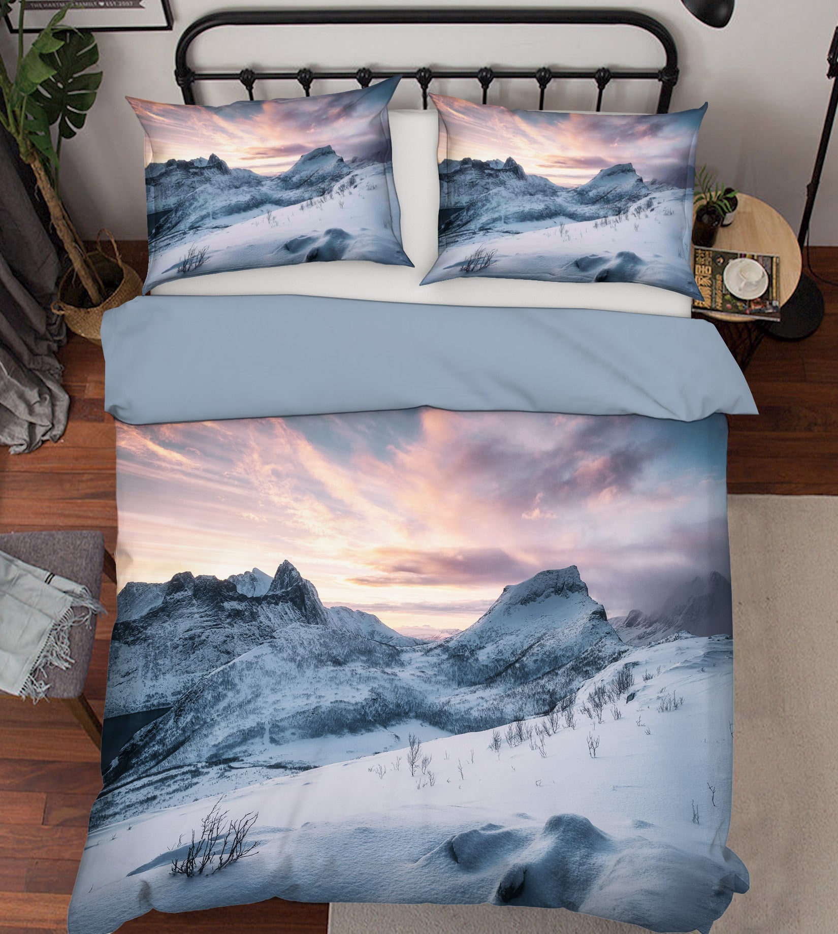 3D Snow Mountain 59151 Bed Pillowcases Quilt