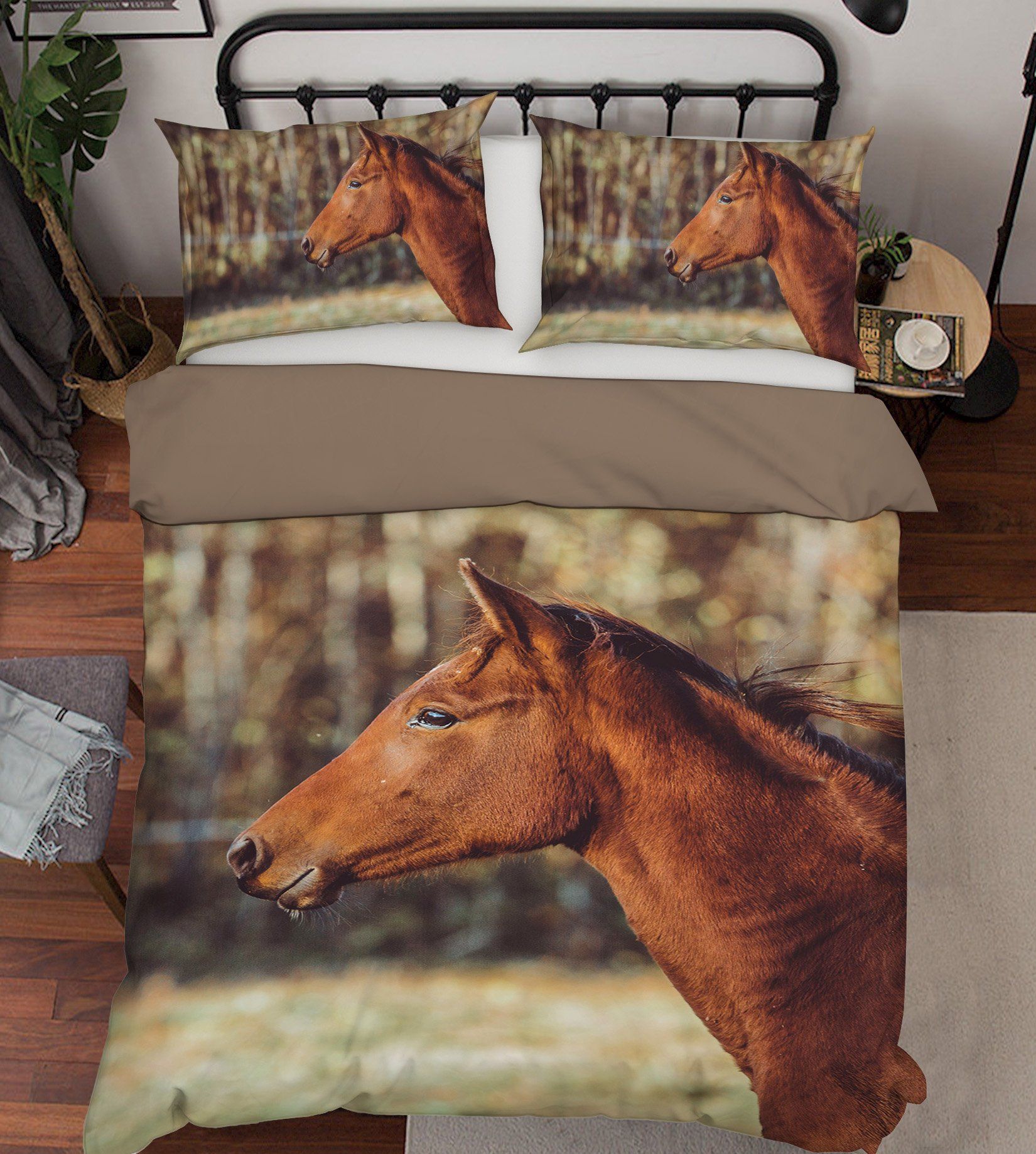 3D Forest Horse 1907 Bed Pillowcases Quilt Quiet Covers AJ Creativity Home
