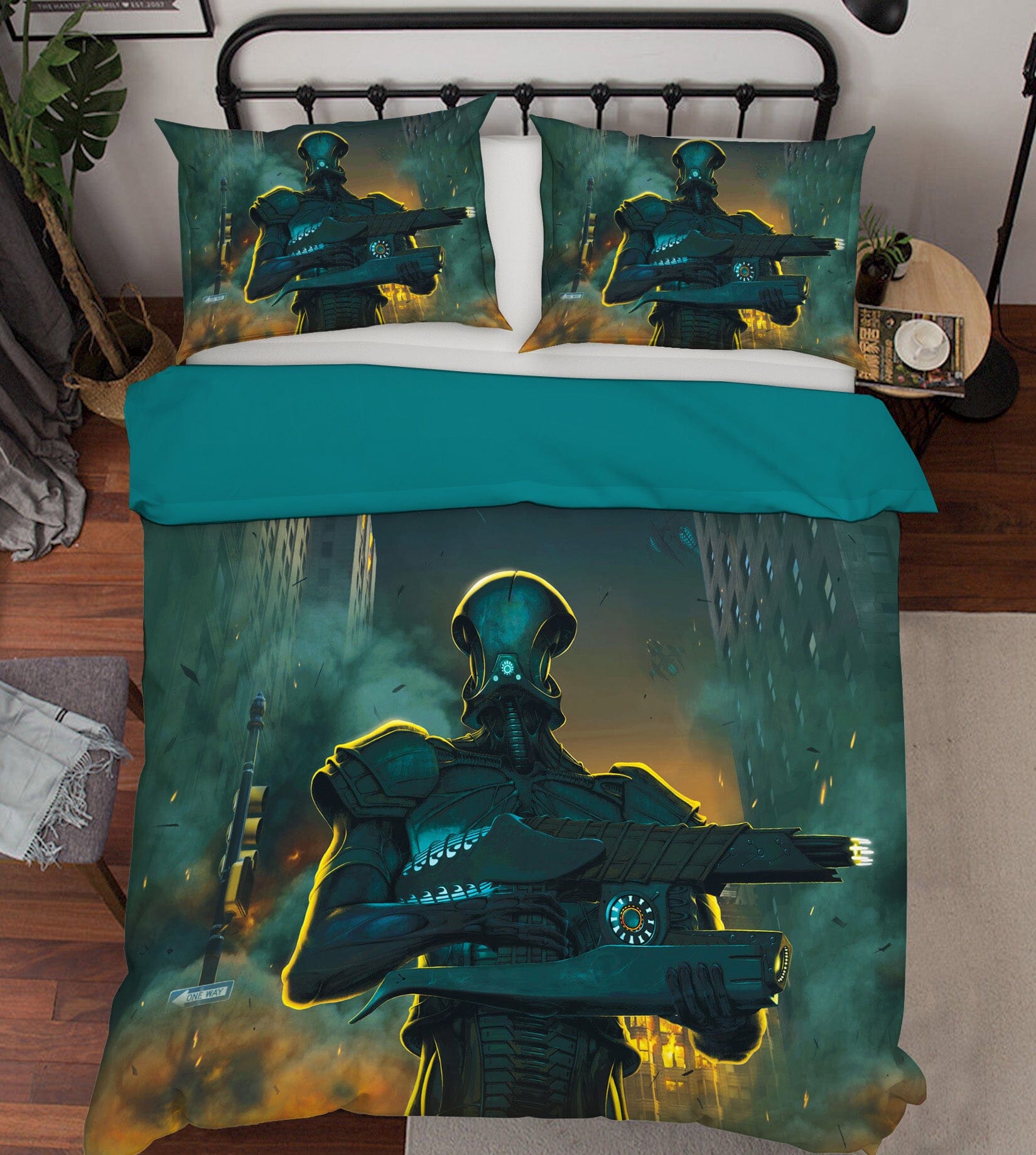3D Robot Invasion 053 Bed Pillowcases Quilt Exclusive Designer Vincent Quiet Covers AJ Creativity Home