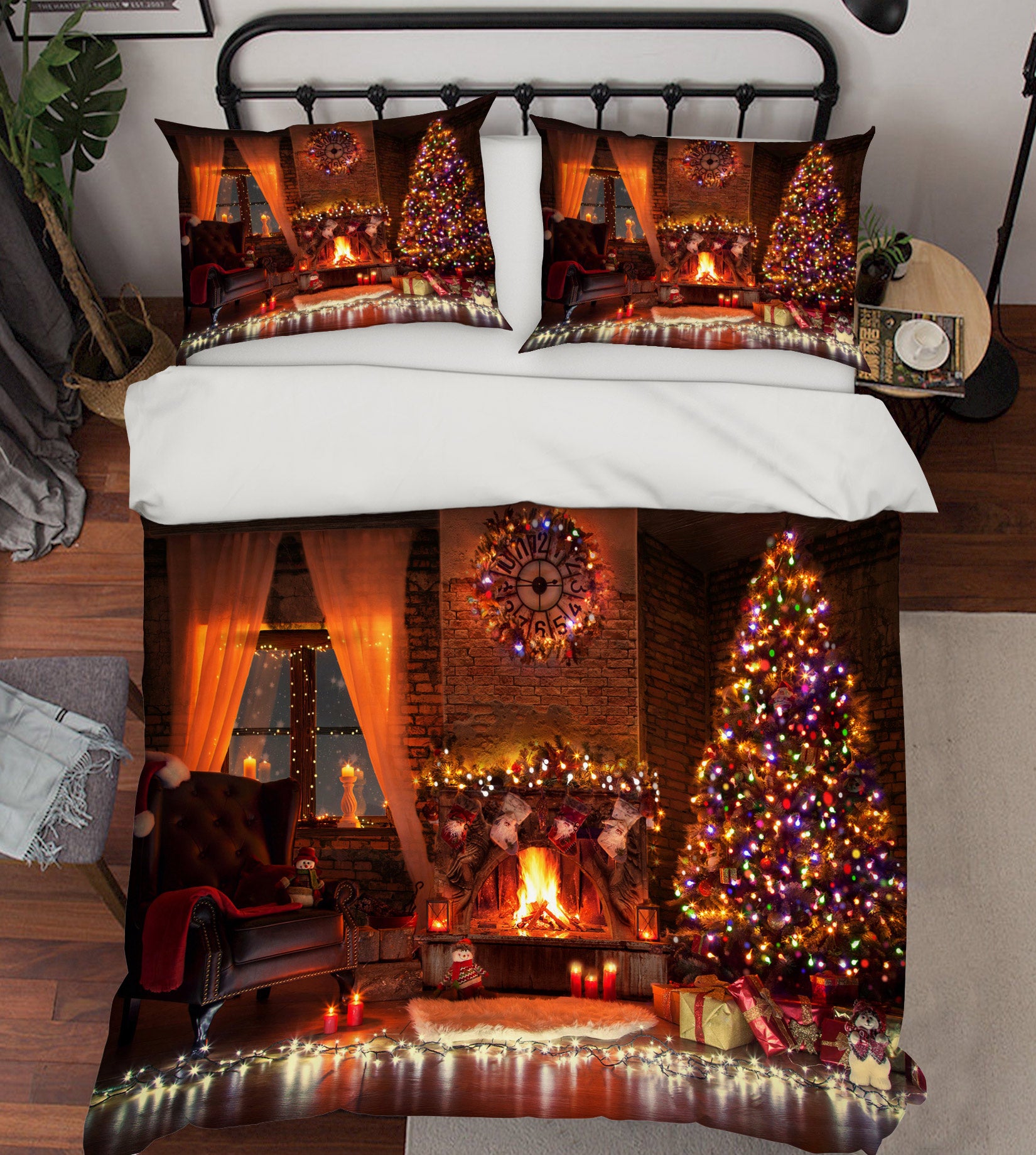 3D Light Tree 51047 Christmas Quilt Duvet Cover Xmas Bed Pillowcases