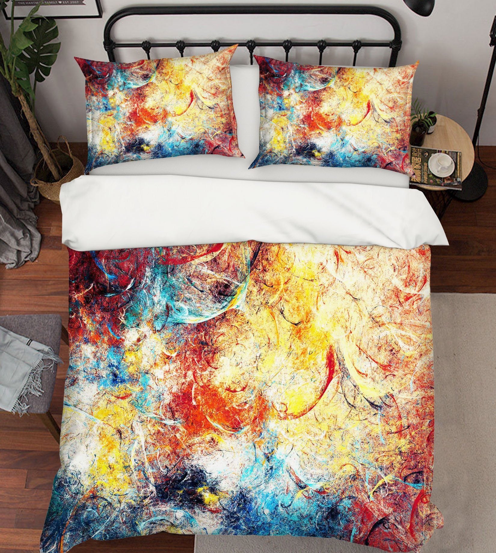 3D Abstract Color Painting 007 Bed Pillowcases Quilt Wallpaper AJ Wallpaper