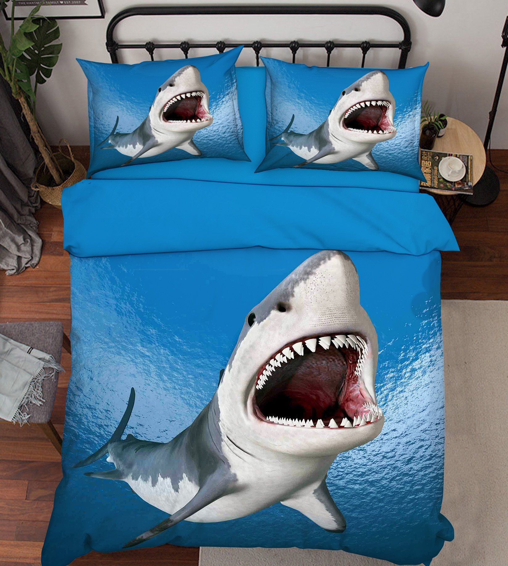 3D Big Shark 254 Bed Pillowcases Quilt Wallpaper AJ Wallpaper