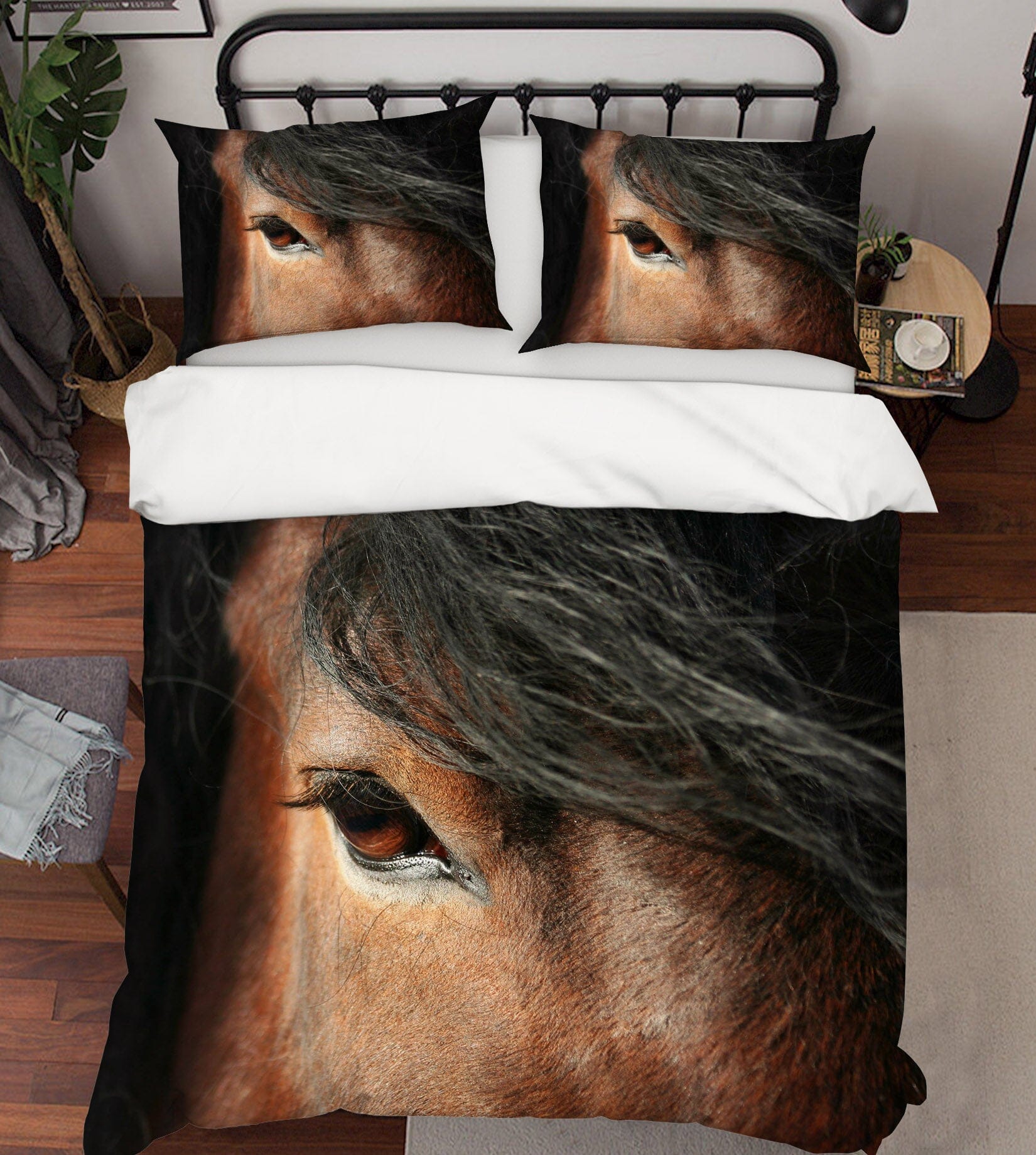 3D Horse Eye 1911 Bed Pillowcases Quilt Quiet Covers AJ Creativity Home
