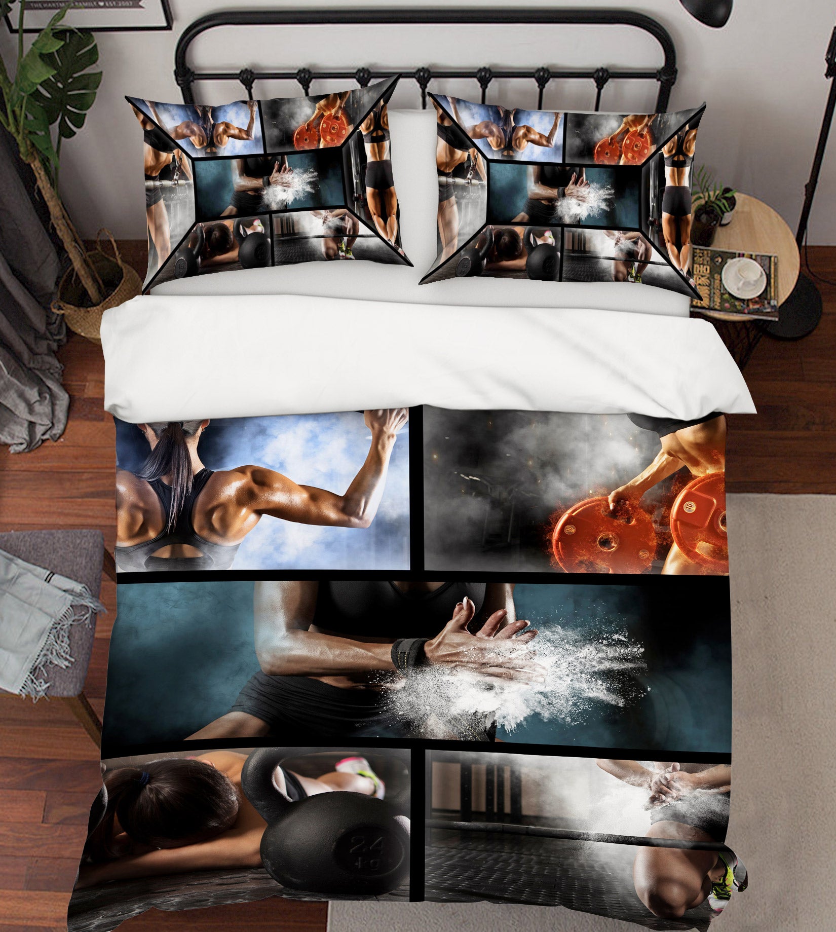 3D Fitness Action 14191 Bed Pillowcases Quilt