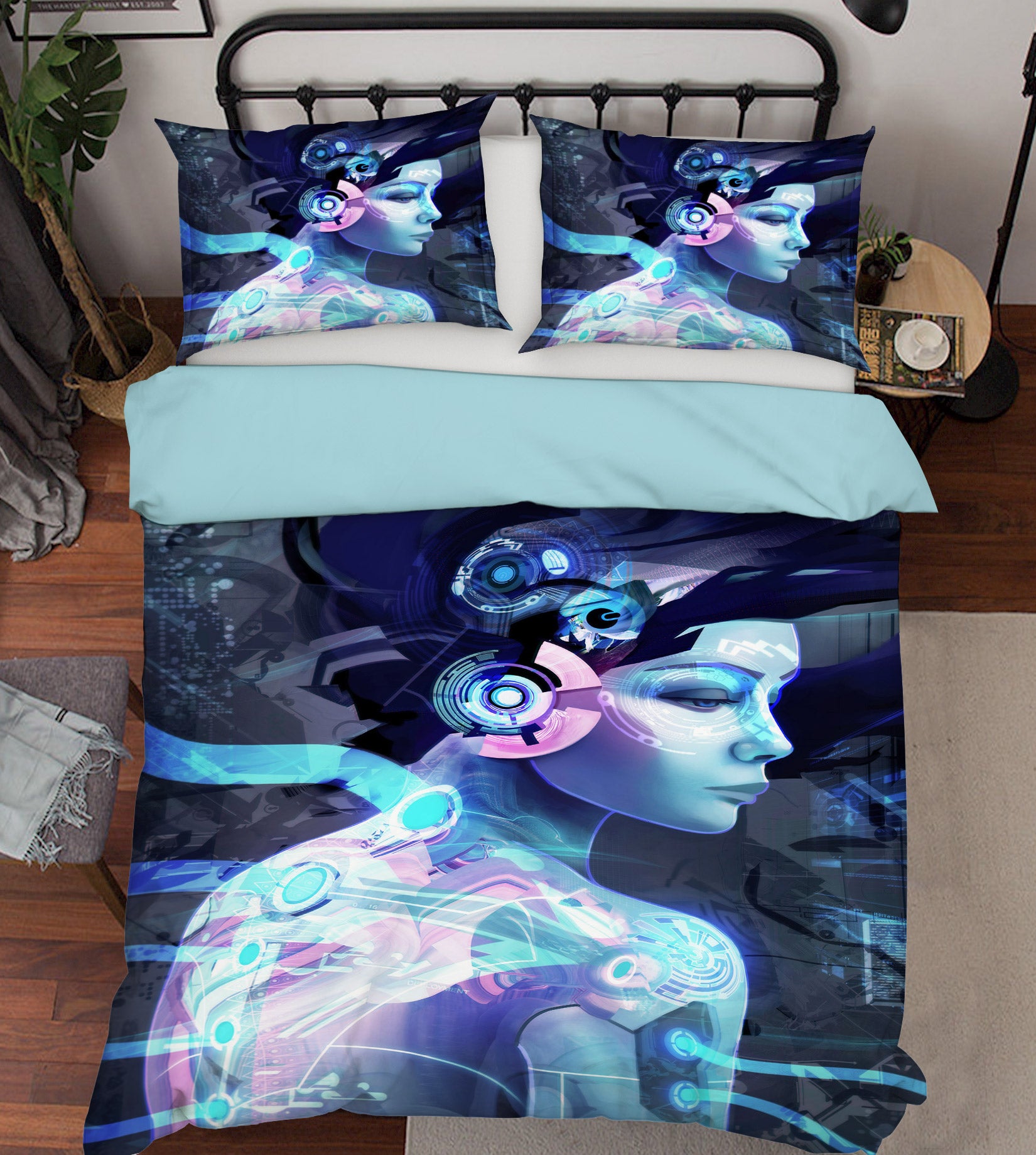 3D Female Profile 14046 Bed Pillowcases Quilt